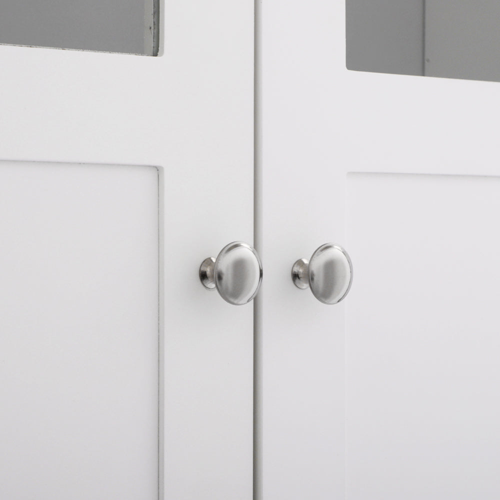 HAOYYE Double-Door Bathroom Cabinet White Durable Design Sturdy Multifunctional Modern Storage Organizer Space-Saving Stylish Solution for Bathroom or Bedroom