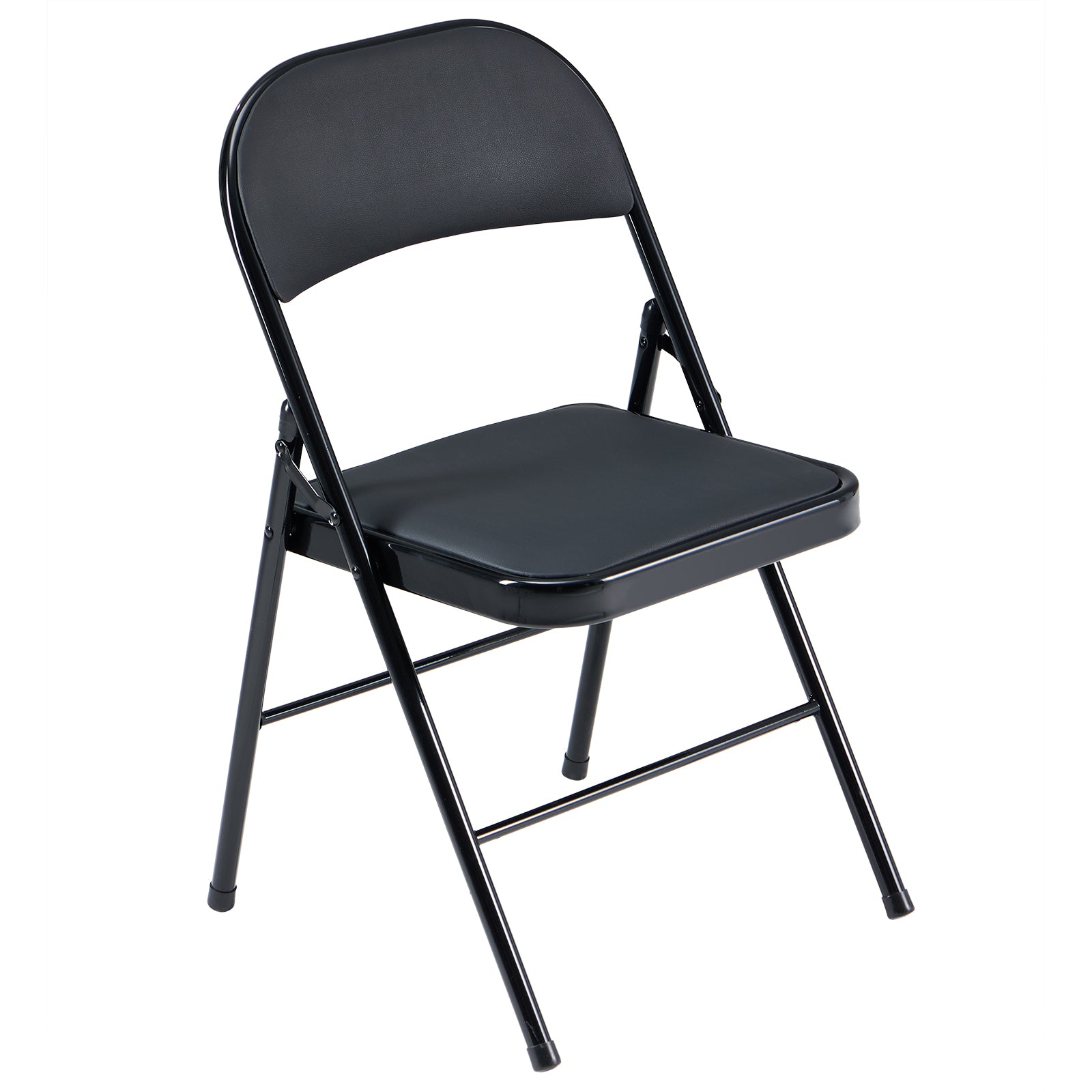 HAOYYE 6pcs Elegant Foldable Iron and PVC Chairs Set, Lightweight Portable Seating for Convention and Exhibition, Black Finish, Durable and Space-Saving Design Perfect for Events and Meeting Rooms