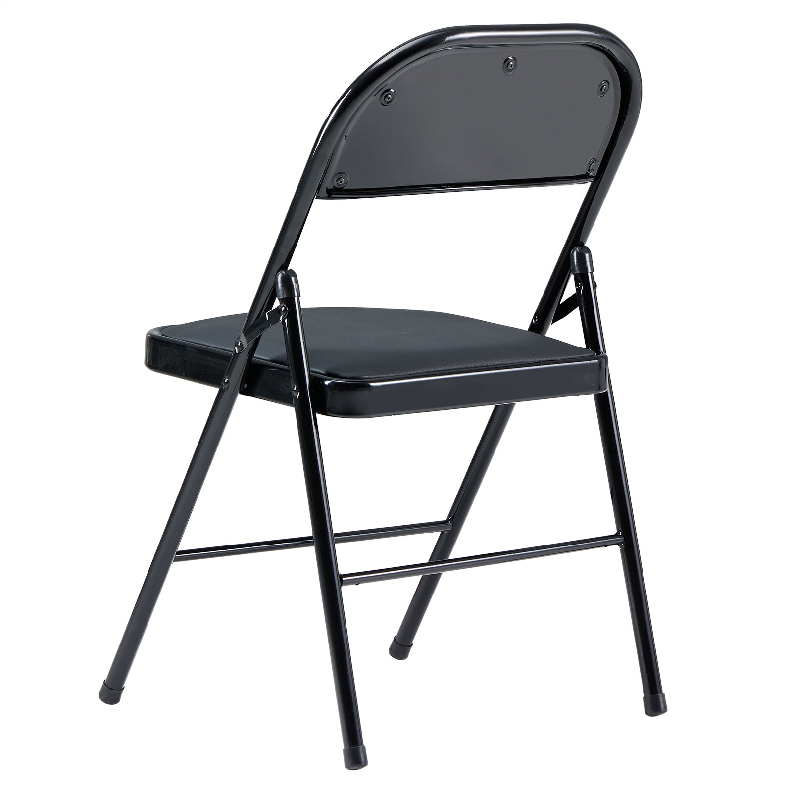 HAOYYE 6pcs Elegant Foldable Iron and PVC Chairs Set, Lightweight Portable Seating for Convention and Exhibition, Black Finish, Durable and Space-Saving Design Perfect for Events and Meeting Rooms