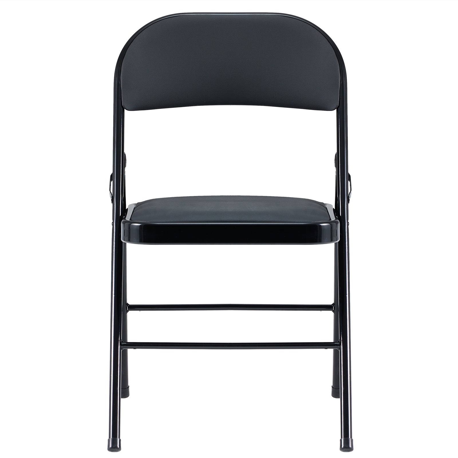HAOYYE 6pcs Elegant Foldable Iron and PVC Chairs Set, Lightweight Portable Seating for Convention and Exhibition, Black Finish, Durable and Space-Saving Design Perfect for Events and Meeting Rooms