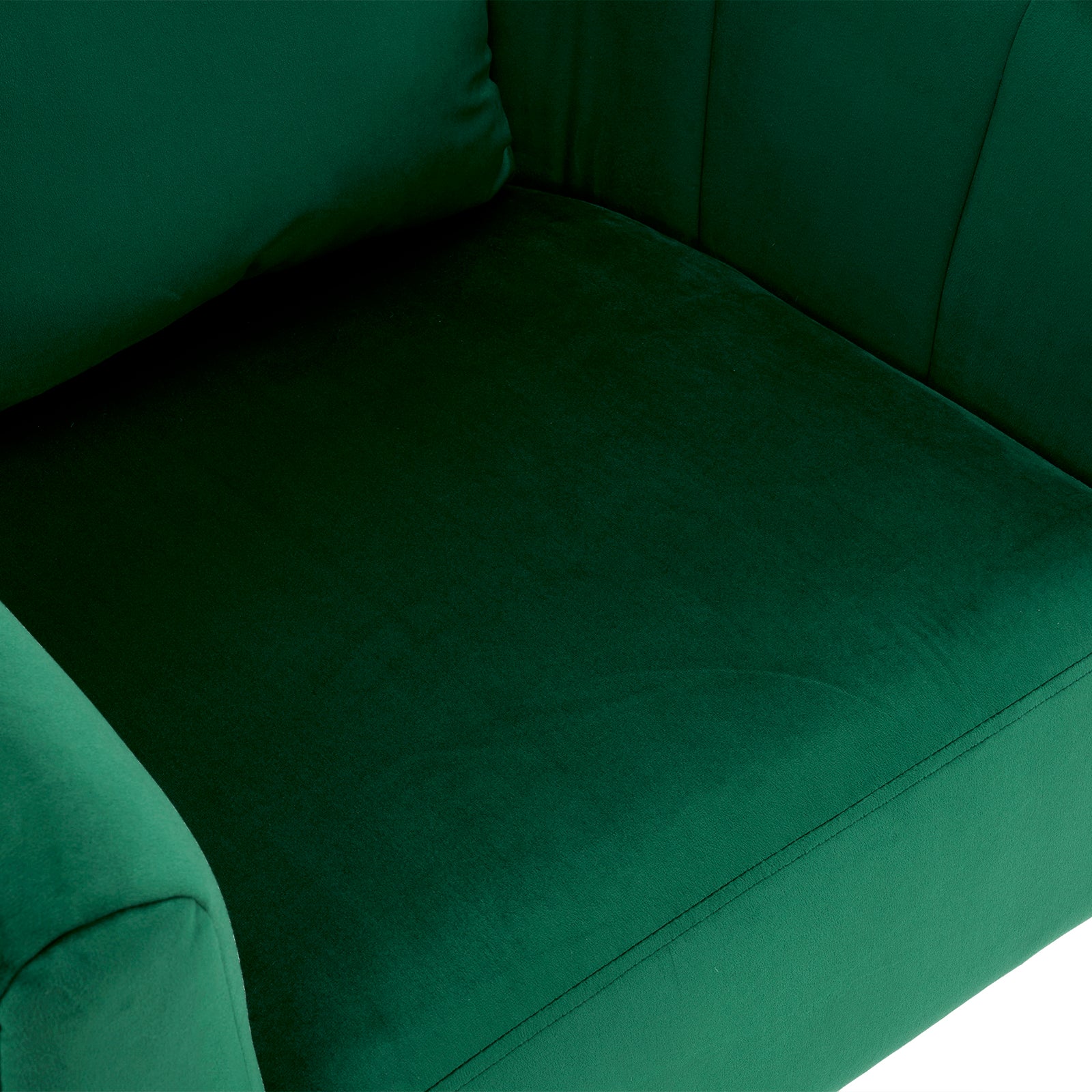 HAOYYE 360° Swivel Accent Chair, Modern Velvet Upholstered Barrel Chair With Fluffy Cushion, Wide Comfy Lounge Armchair For Living Room, Bedroom, Office, Durable Metal Legs, Green, Stylish & Cozy
