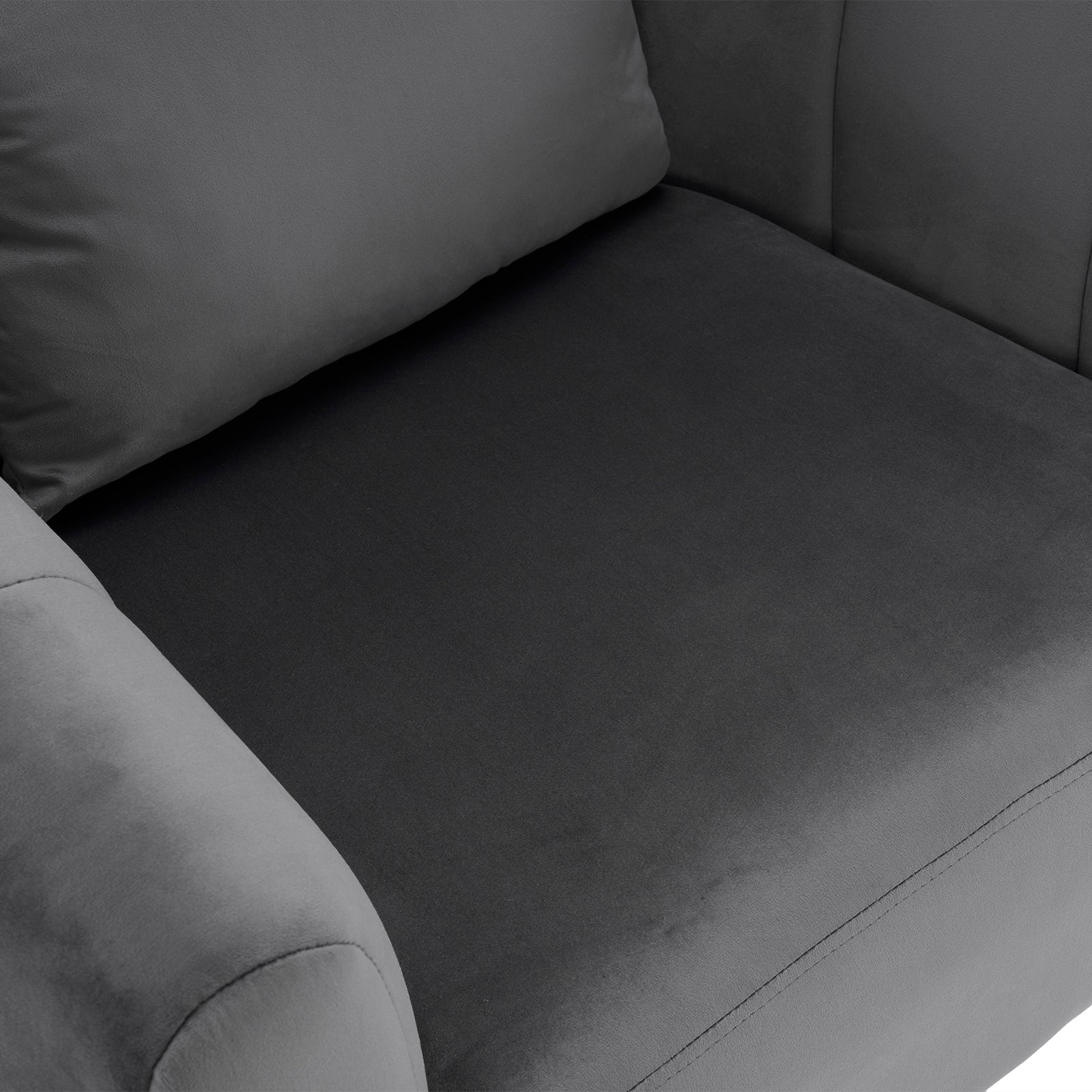 HAOYYE 360° Swivel Accent Chair  Modern Velvet Fabric Upholstered Barre Chair  Comfy Wide Armchair With Fluffy Cushion  Metal Legs  Ideal For Living Room, Lounge, Or Office  Stylish, Soft & Cozy Gray