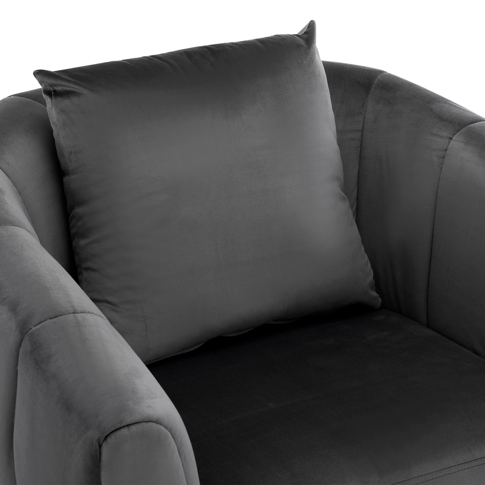 HAOYYE Velvet Accent Chair Set Barrel Chair With Ottoman Modern Club Chair Reading Armchair With Lumbar Pillow For Living Room Bedroom Study Room Home Office