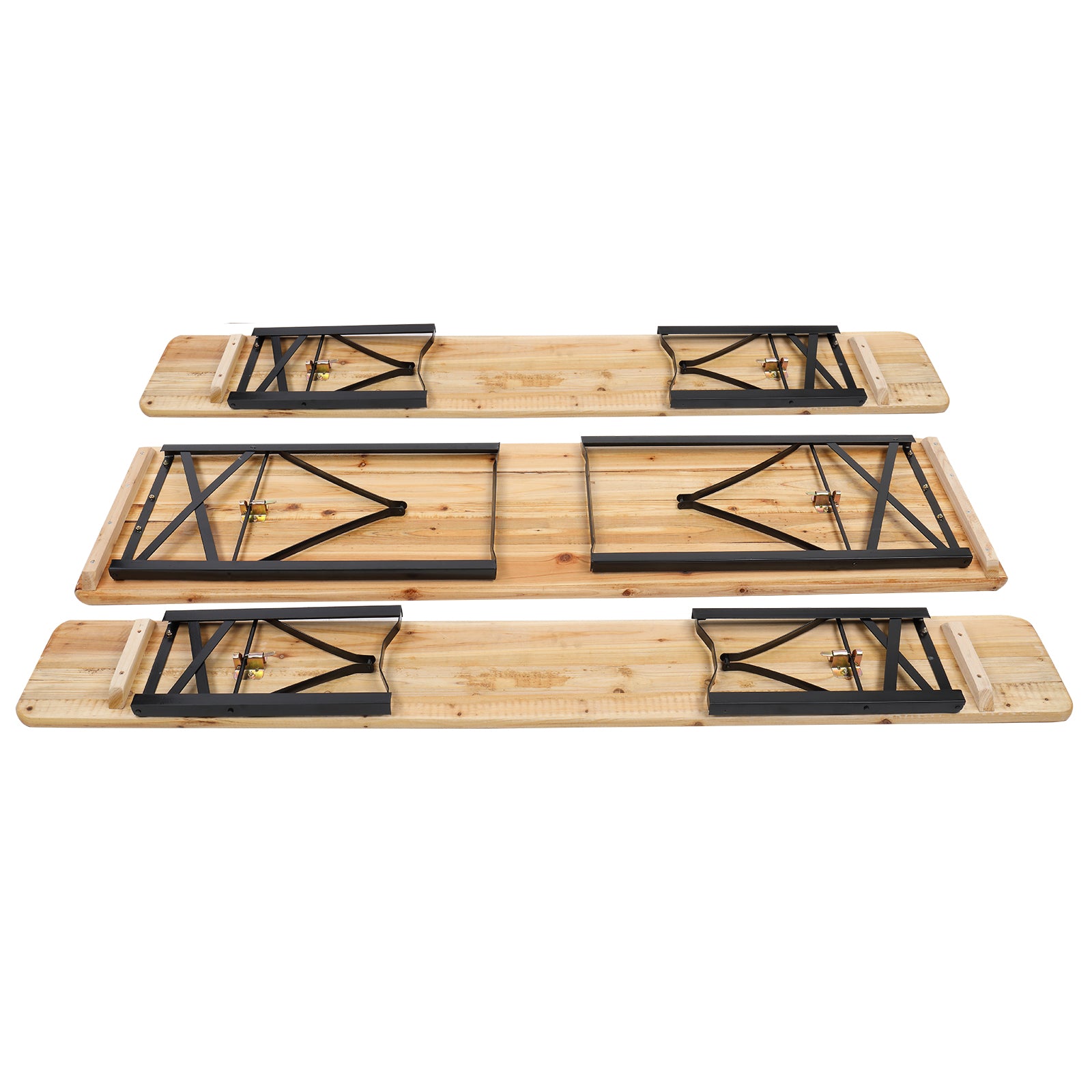 HAOYYE 3-Piece Wood Picnic Combo Set, Sturdy 5.8FT Table and Benches, Durable Outdoor Dining Furniture