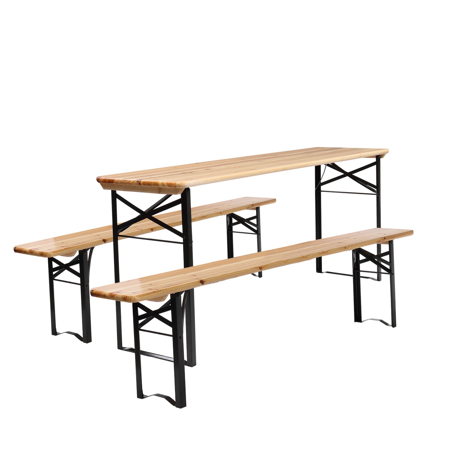 HAOYYE 3-Piece Wood Picnic Combo Set, Sturdy 5.8FT Table and Benches, Durable Outdoor Dining Furniture