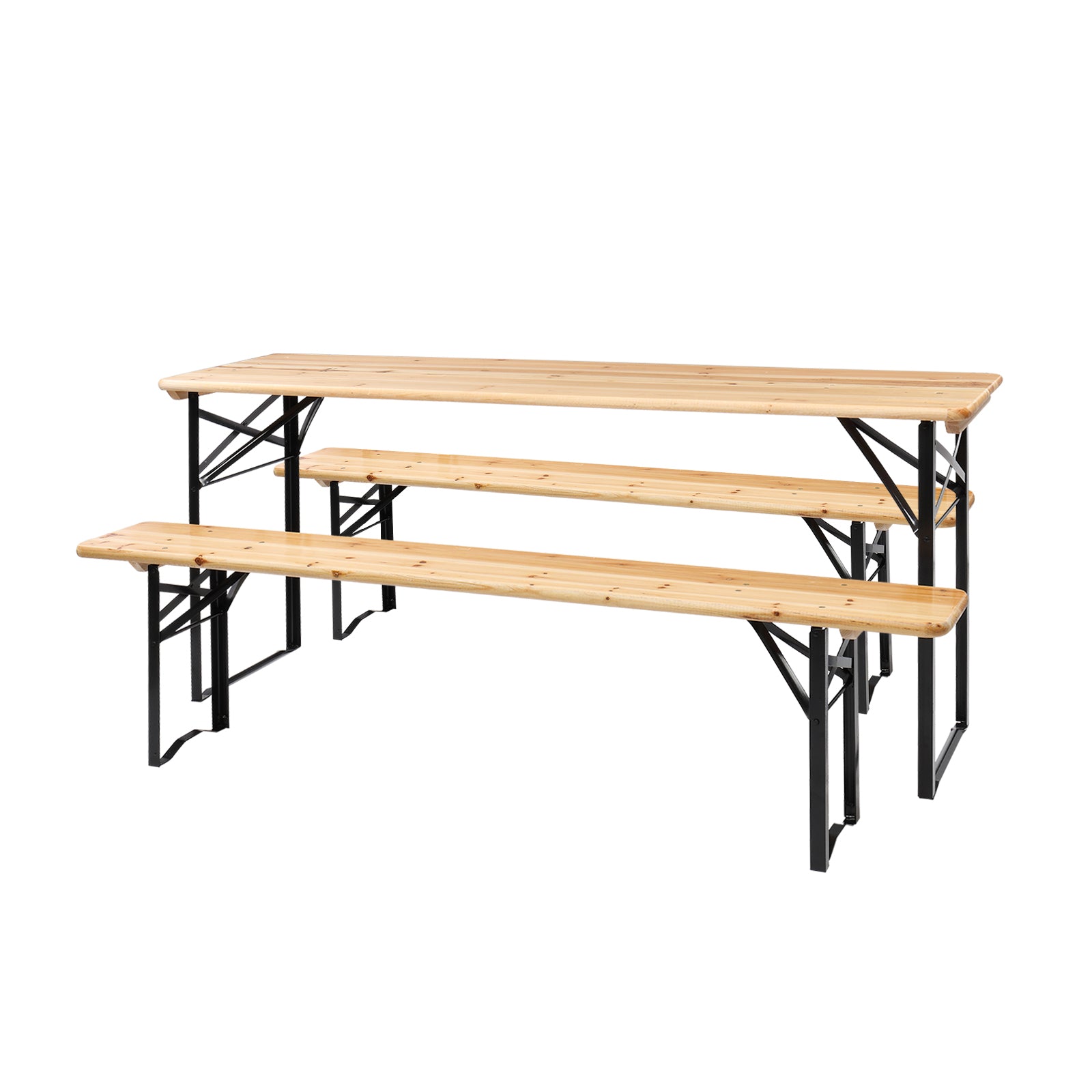 HAOYYE 3-Piece Wood Picnic Combo Set, Sturdy 5.8FT Table and Benches, Durable Outdoor Dining Furniture