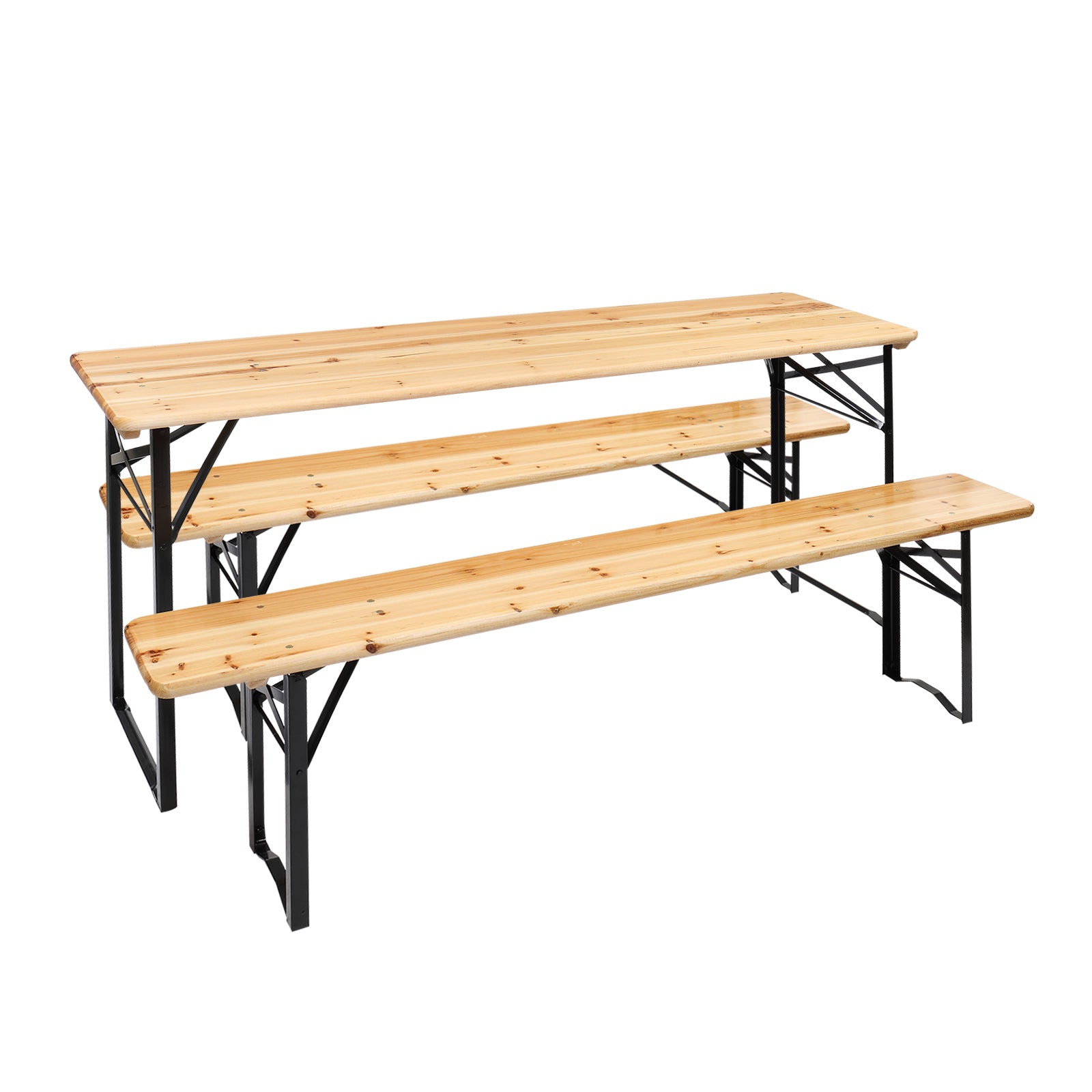 HAOYYE 3-Piece Wood Picnic Combo Set, Sturdy 5.8FT Table and Benches, Durable Outdoor Dining Furniture