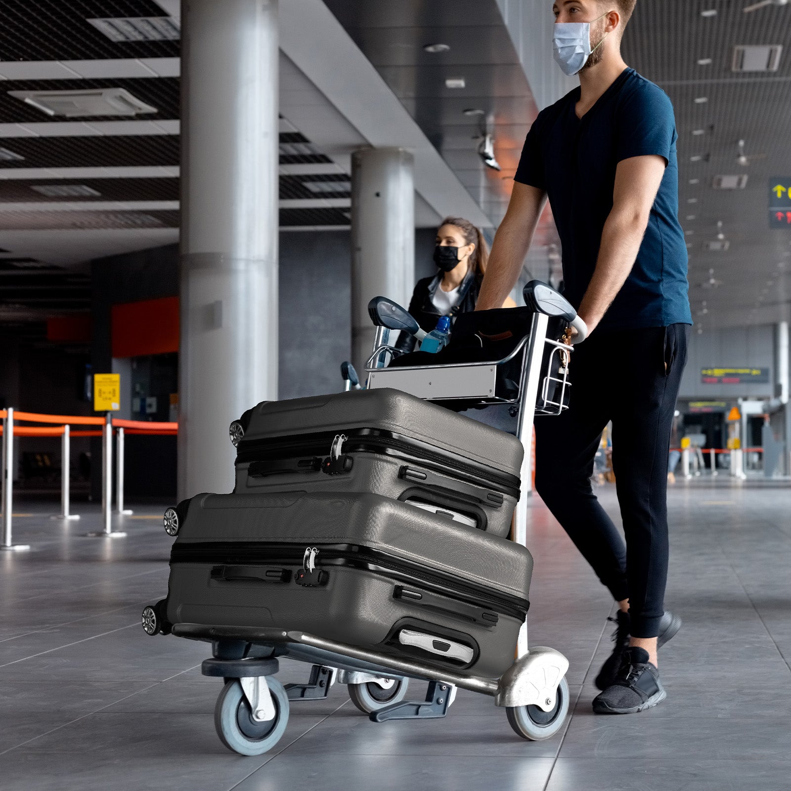HAOYYE Luggage Set of 3, ABS+PC Hardside Suitcases With TSA Lock, 4 Spinner Wheels, Lightweight Trolley Case for Travel, Business Trips, and Check-In