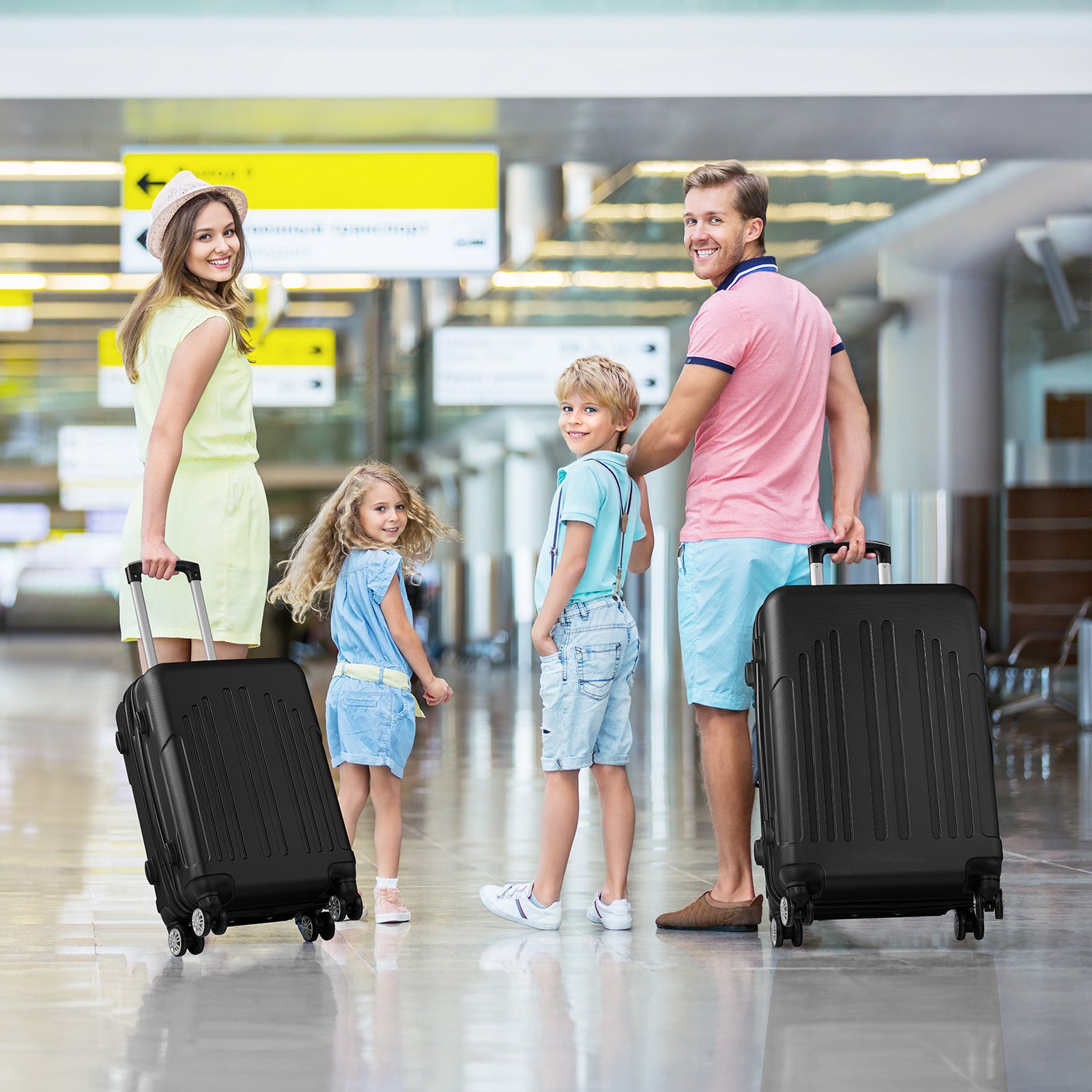 HAOYYE 3-Piece Luggage Set, ABS+PC Hardshell Suitcases With TSA Lock and 4 Spinner Wheels, Lightweight Trolley Travel Case for Carry-On, Check-in, and Business Trips