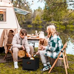 HAOYYE Outdoor Pizza Oven 4 in 1 Wood Fired Dual Layer Detachable BBQ Oven with Pizza Stone Cooking Grill Grate Thermometer and Chimney for Patio Backyard Garden Outdoor Cooking Baking Grilling Roasting Smoker