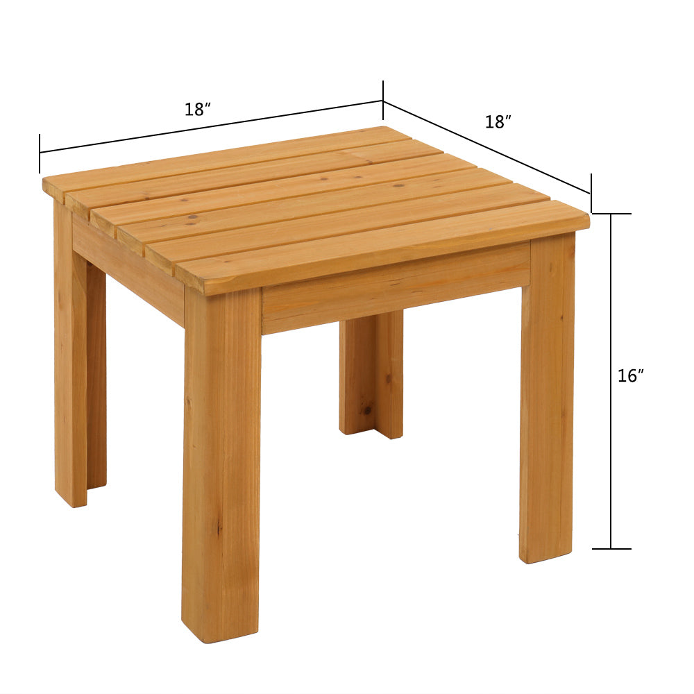 HAOYYE Wooden Square Side End Table, Natural Finish, Versatile Indoor Outdoor Patio Coffee Bistro Table
