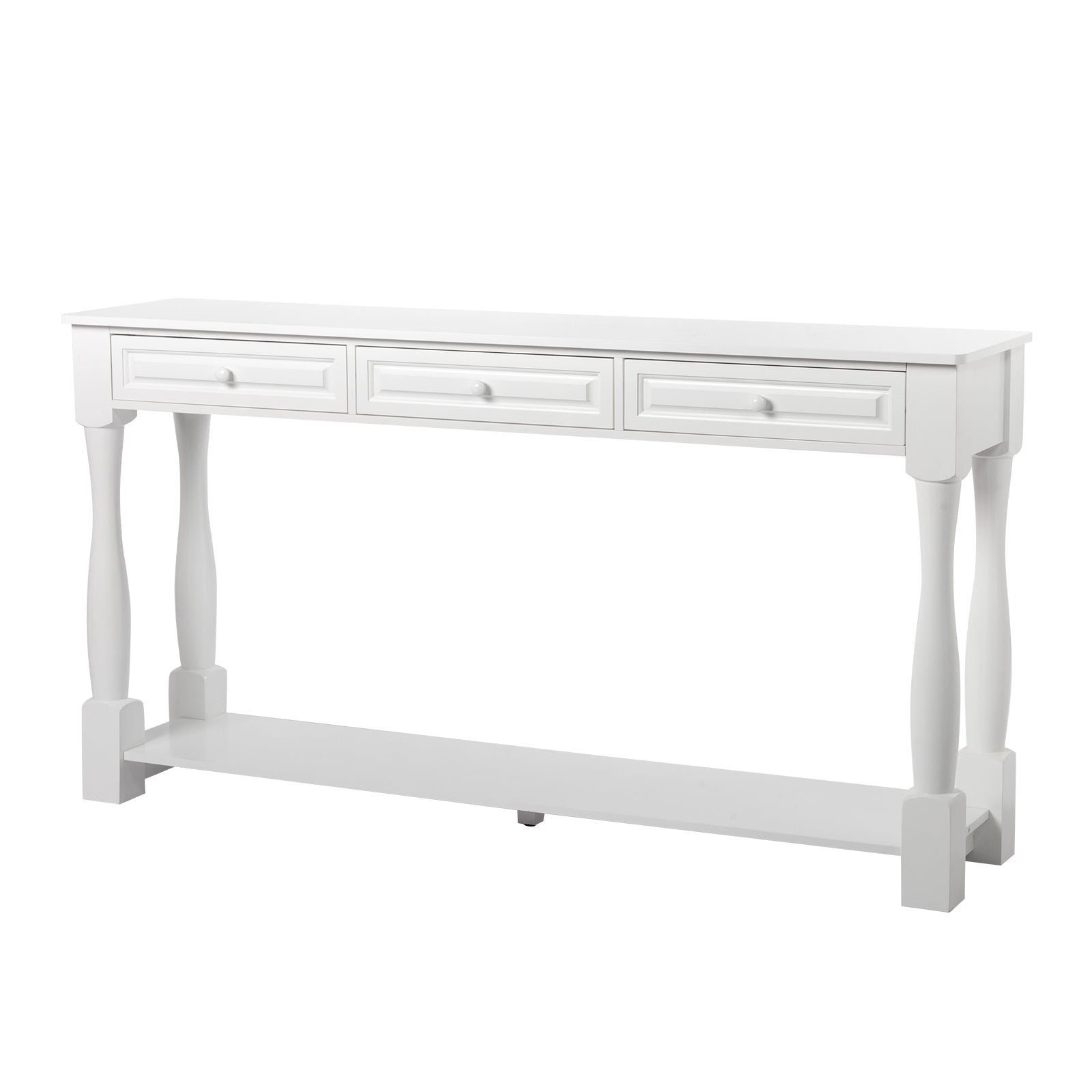 HAOYYE Console Table For Entryway Wood Sofa Table With Storage Drawers And Bottom Shelf For Hallway Living Room