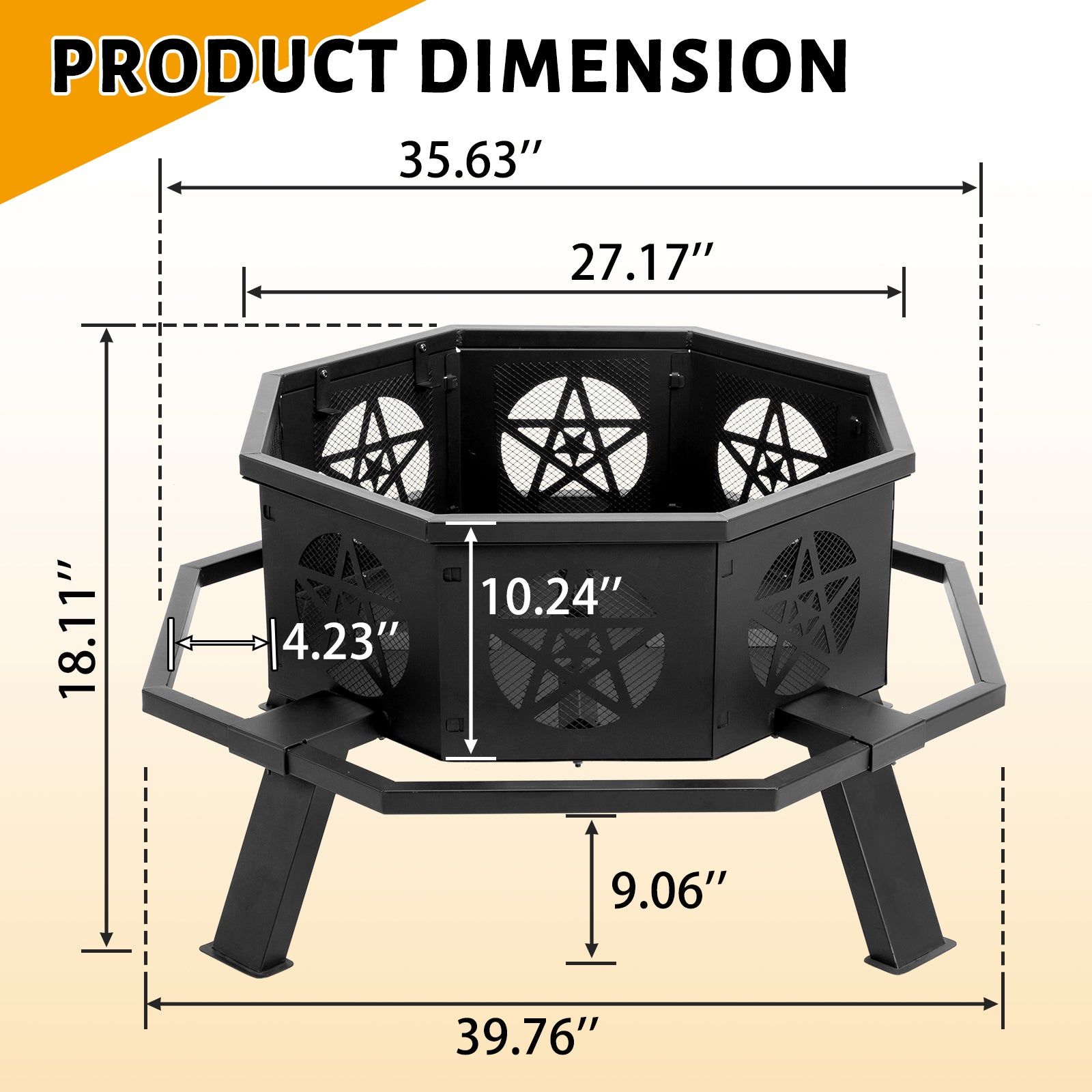 HAOYYE Outdoor Wood Burning Fire Pit with Spark Screen and Poker, Round Steel Backyard Bonfire Pit Bowl for Patio Garden Camping Deck Party Heating Decoration, Durable Weather-Resistant Design