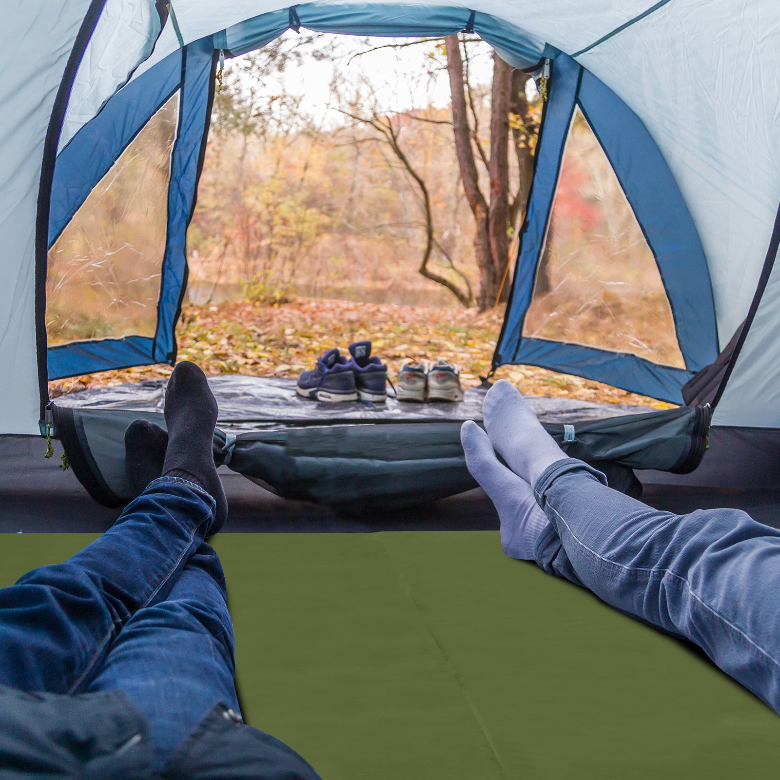 HAOYYE Green Sleeping Mat for Camping 75 x 30 x 2.5 Inch Portable Memory Foam Camping Mattress Pad with Carry Bag Waterproof Non Slip Floor Bed for Tent Travel Hiking Car Guest Room Indoor Outdoor Use