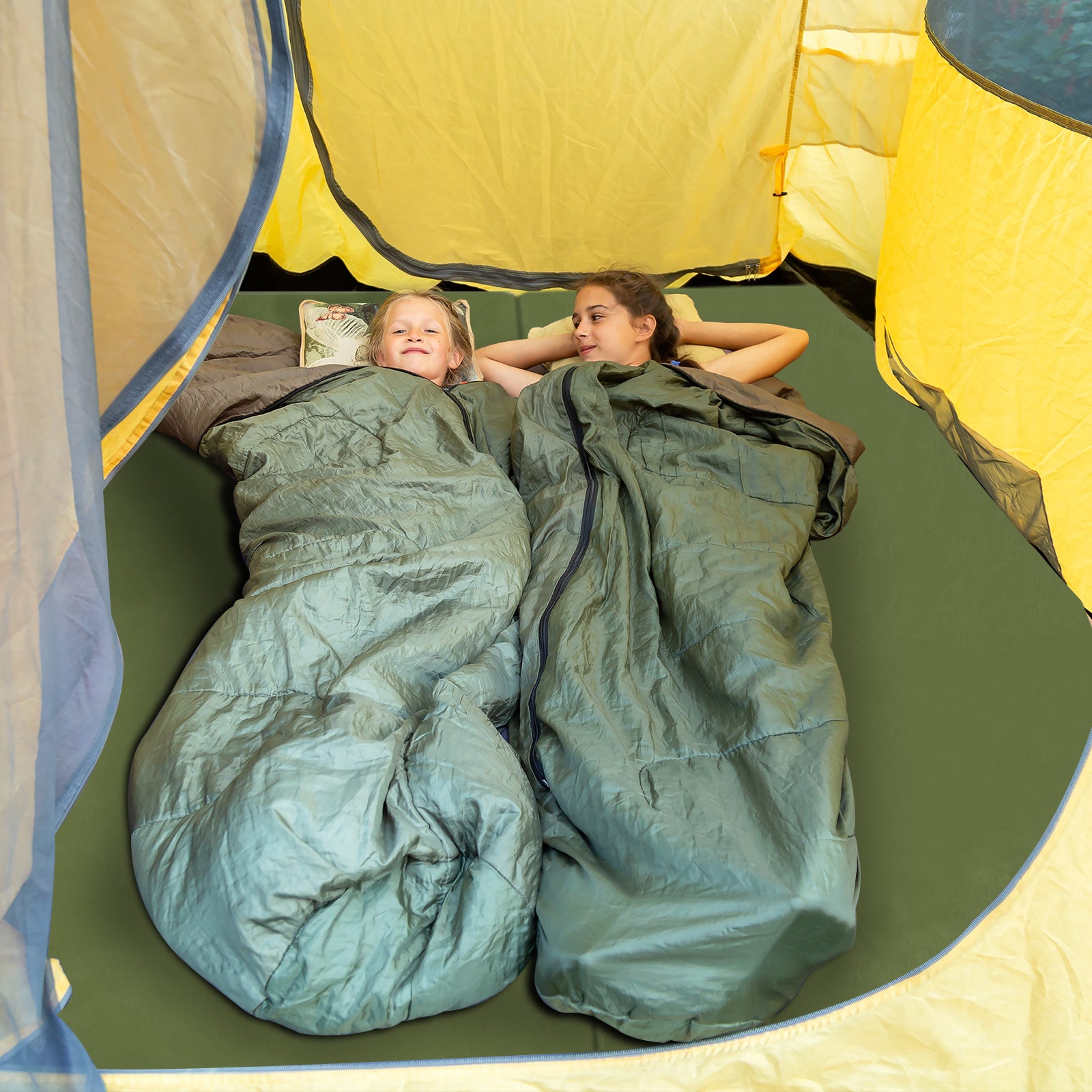 HAOYYE Green Sleeping Mat for Camping 75 x 30 x 2.5 Inch Portable Memory Foam Camping Mattress Pad with Carry Bag Waterproof Non Slip Floor Bed for Tent Travel Hiking Car Guest Room Indoor Outdoor Use