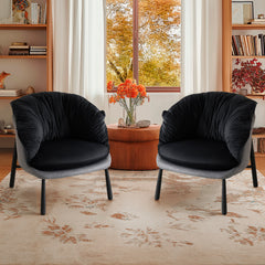 HAOYYE Velvet Accent Chair Barrel Chair With Durable Metal Legs For Modern Living Room, Bedroom, Study Room And Home Office Comfort, Elegant Plush Upholstered Armchair For Reading And Relaxation, Stylish Contemporary Furniture For Sophisticated Spaces
