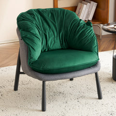 Haoyye Velvet Accent Barrel Chair with Plush Upholstery and Metal Legs, Modern Upholstered Armchair for Living Room, Bedroom, Study or Home Office, Comfortable and Stylish Seating for Reading, Relaxation, or Sophisticated Contemporary Interiors