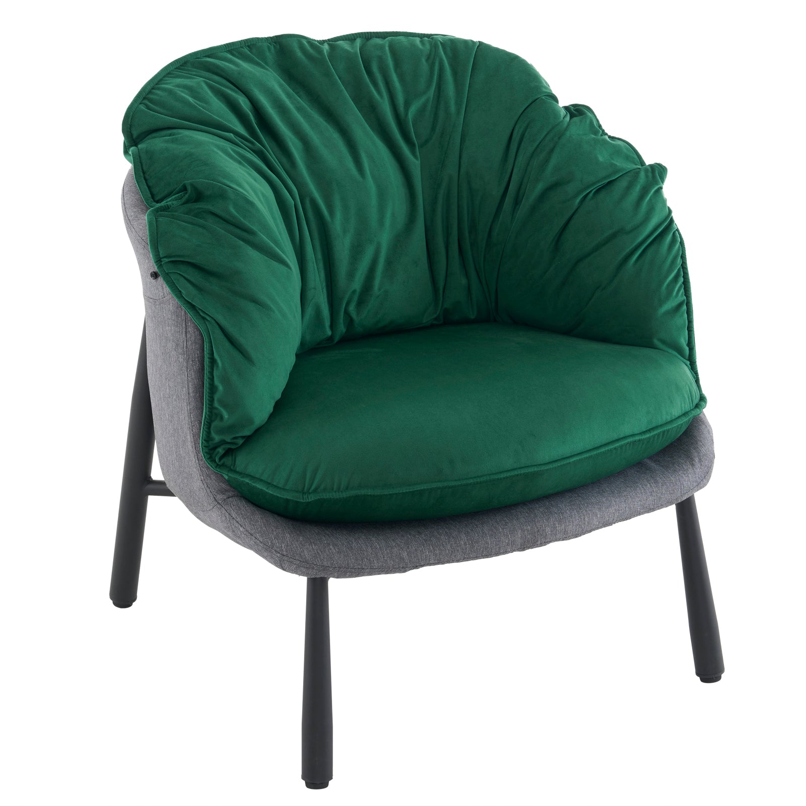 Haoyye Velvet Accent Barrel Chair with Plush Upholstery and Metal Legs, Modern Upholstered Armchair for Living Room, Bedroom, Study or Home Office, Comfortable and Stylish Seating for Reading, Relaxation, or Sophisticated Contemporary Interiors