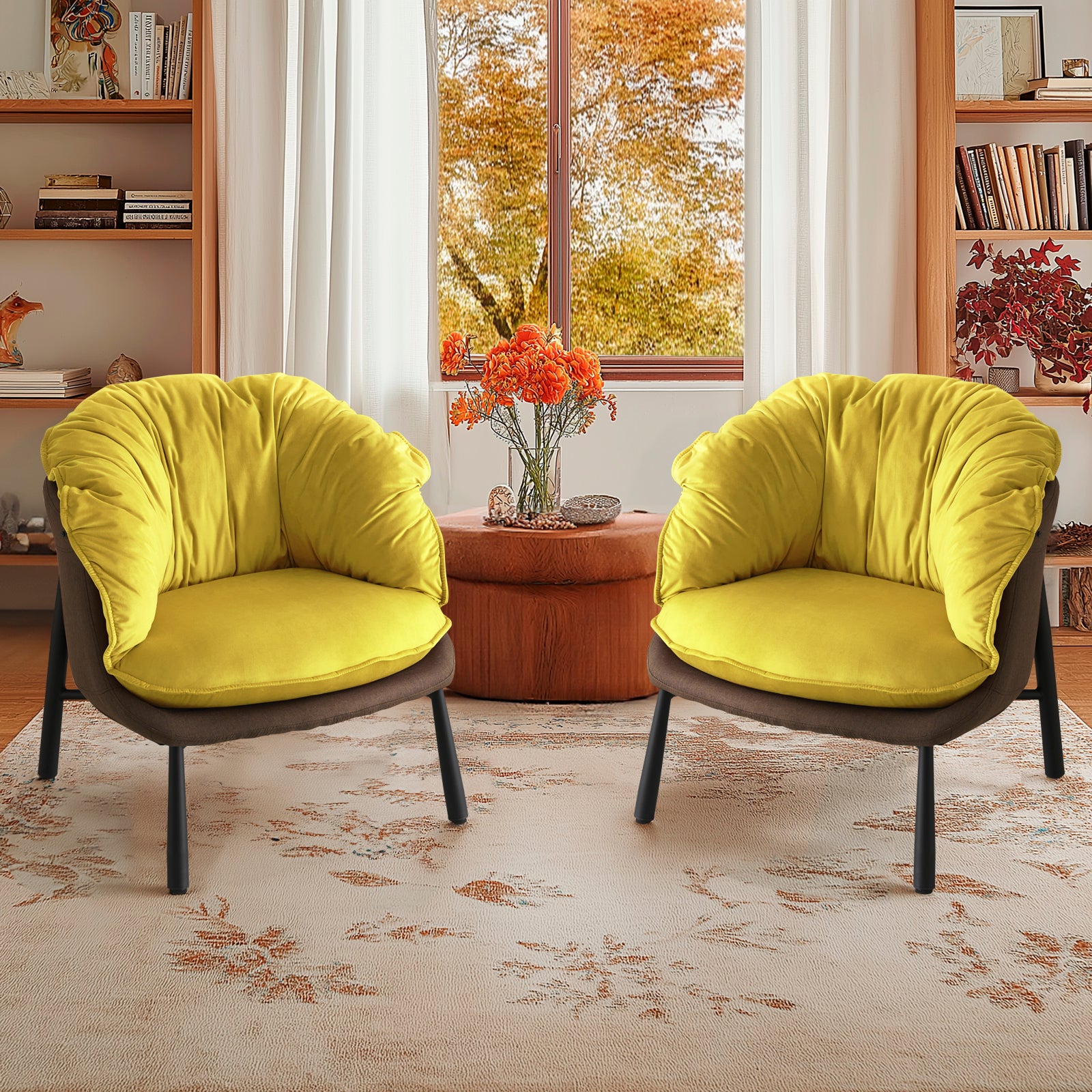 HAOYYE Velvet Accent Chair Barrel Chair With Durable Metal Legs For Modern Living Room, Bedroom, Study Room And Home Office Comfort, Elegant Plush Upholstered Armchair For Reading And Relaxation, Stylish Contemporary Furniture For Sophisticated Spaces