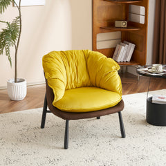 HAOYYE Velvet Accent Chair Barrel Chair With Durable Metal Legs For Modern Living Room, Bedroom, Study Room And Home Office Comfort, Elegant Plush Upholstered Armchair For Reading And Relaxation, Stylish Contemporary Furniture For Sophisticated Spaces