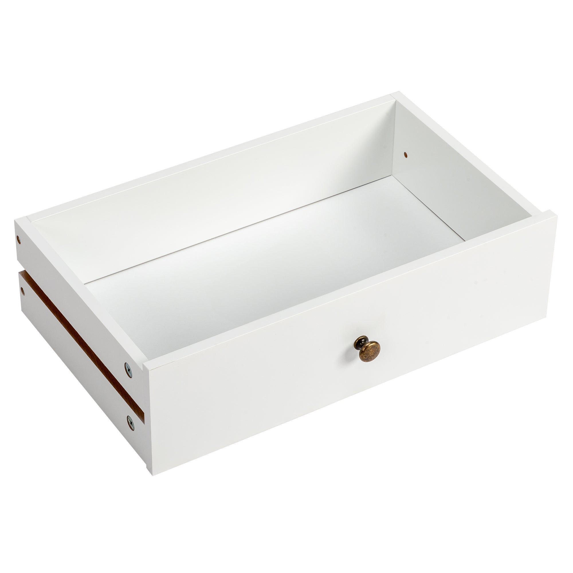 HAOYYE White Double Door Bathroom Storage Cabinet with Adjustable Shelves Drawer and Open Side Racks Modern Freestanding Organizer for Bathroom Living Room or Entryway