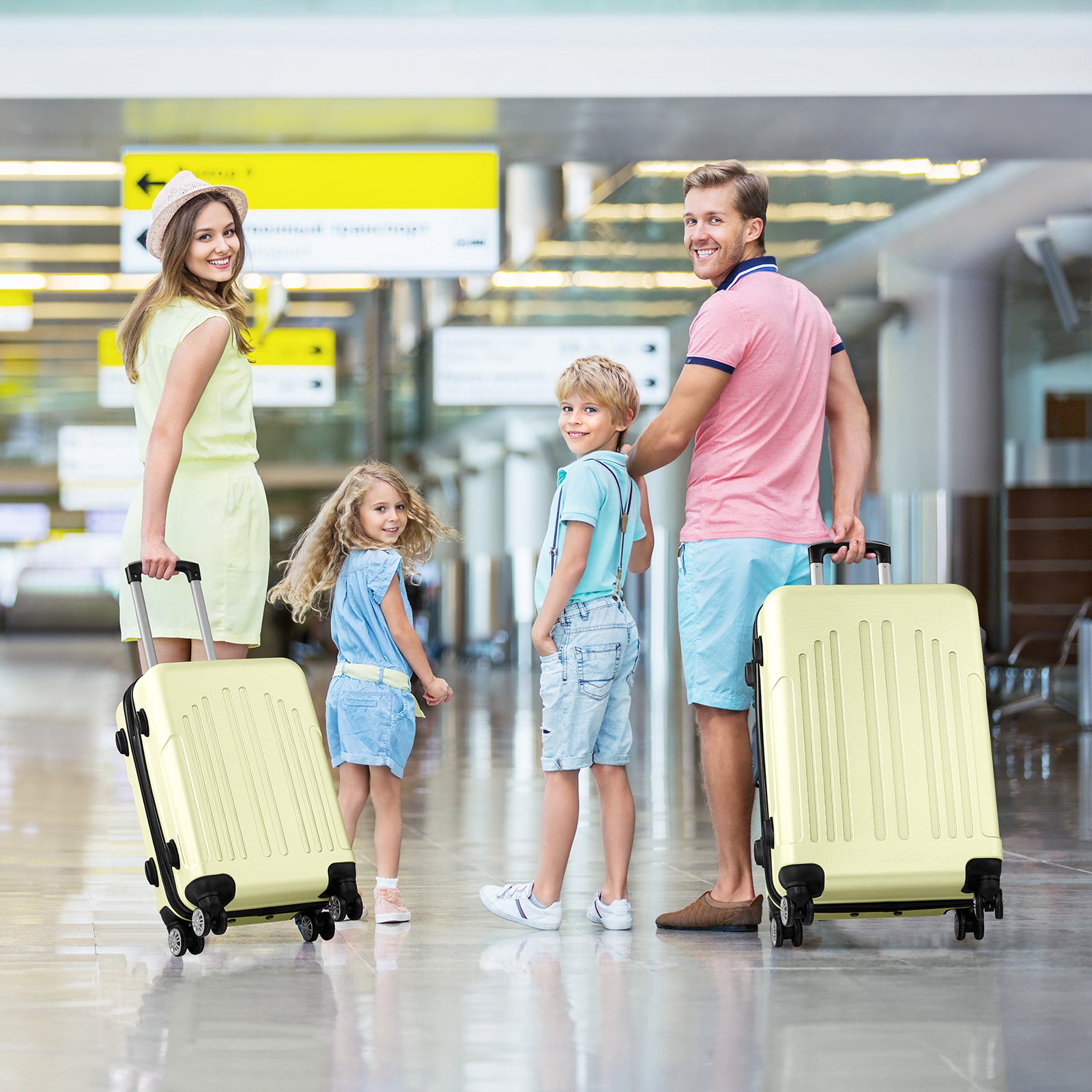 HAOYYE Luggage Set of 3, ABS+PC Hardside Suitcase Sets with TSA Lock and 4 Spinner Wheels, Lightweight Trolley Travel Case for Carry-On, Check-In, and Business Trips