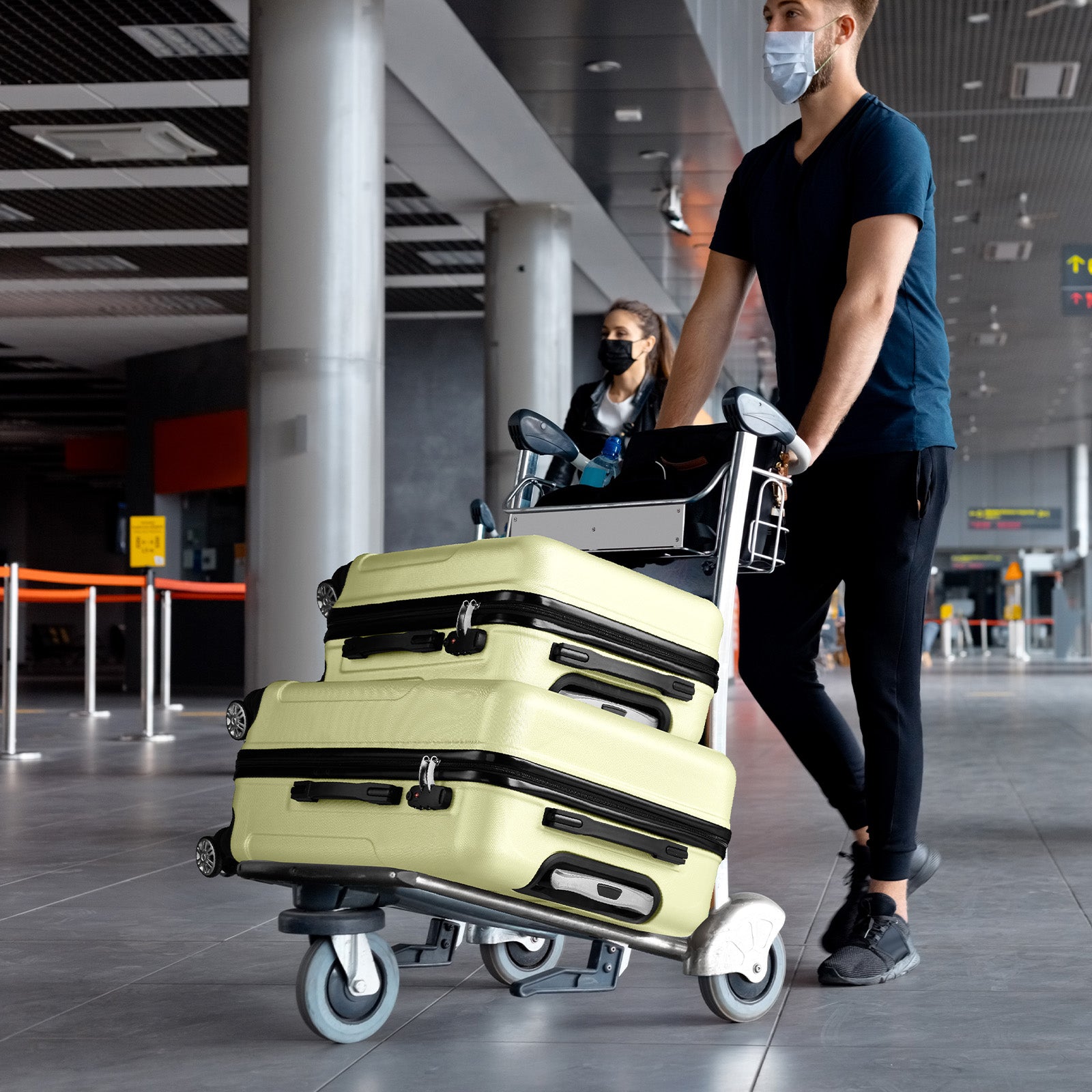 HAOYYE Luggage Set of 3, ABS+PC Hardside Suitcase Sets with TSA Lock and 4 Spinner Wheels, Lightweight Trolley Travel Case for Carry-On, Check-In, and Business Trips