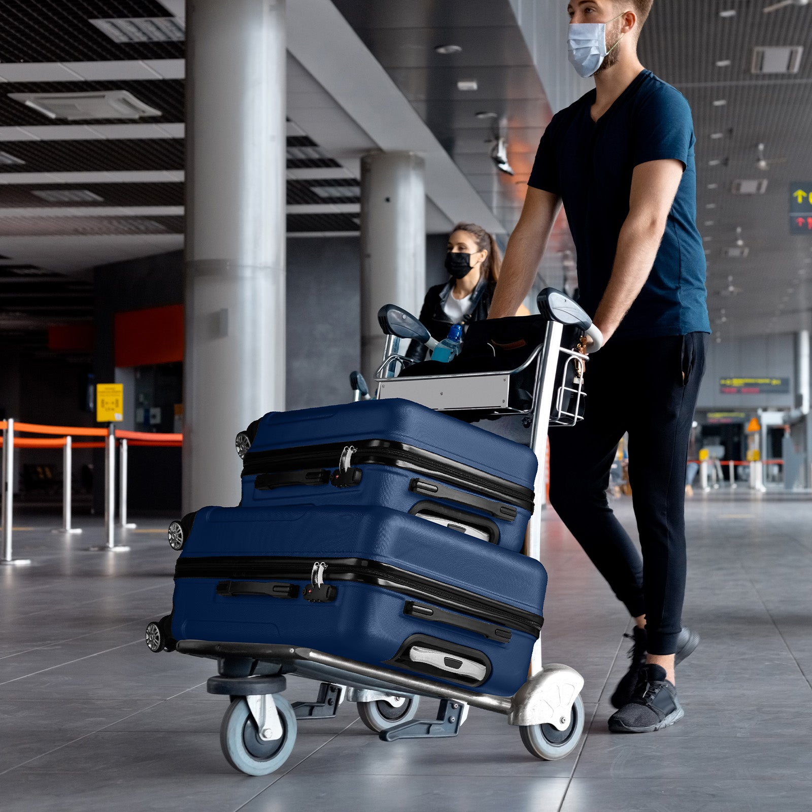 HAOYYE Luggage Set of 3, Hardside ABS+PC Spinner Suitcase with TSA Lock, Lightweight Trolley Travel Case for Carry On and Check-In, Perfect for Business Trips and Travel