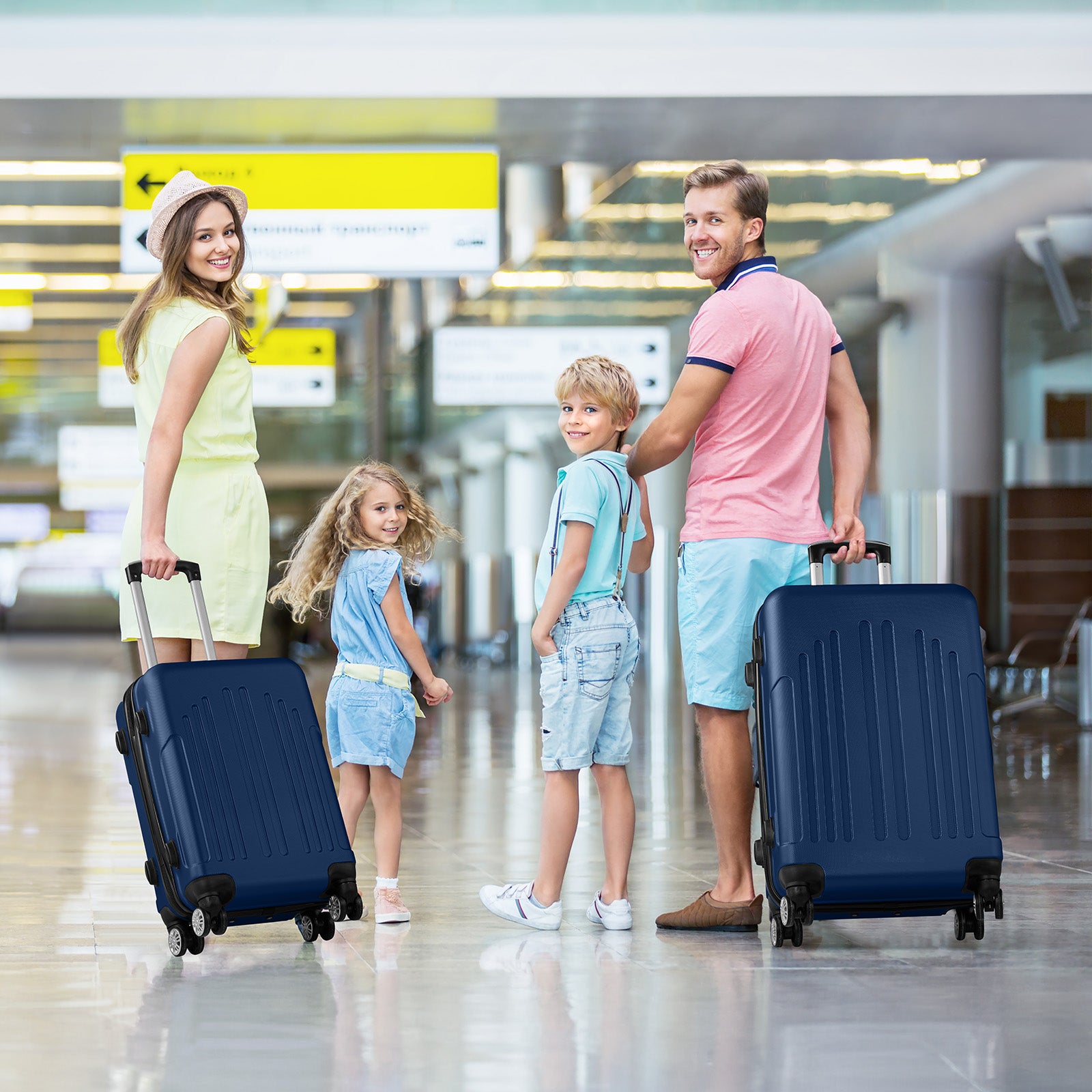 HAOYYE Luggage Set of 3, Hardside ABS+PC Spinner Suitcase with TSA Lock, Lightweight Trolley Travel Case for Carry On and Check-In, Perfect for Business Trips and Travel