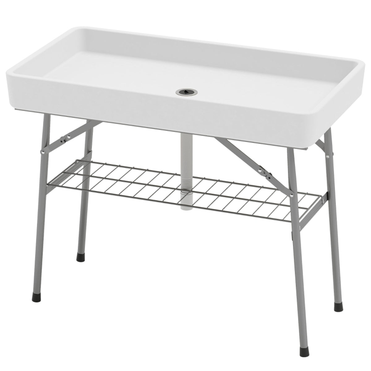 HAOYYE Outdoor Ice Cooler Table with Hidden Storage and Dual Function Design for Patio Camping Backyard and Party Use Portable and Stylish Tabletop Cooler for Drinks and Snacks