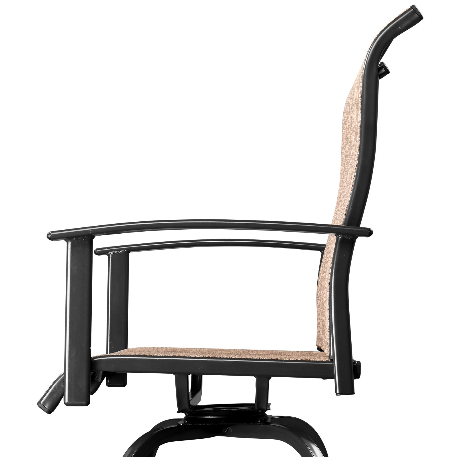 Haoyye 2pcs Wrought Iron Swivel Bar Chairs, Durable and Stylish Patio Swivel Stools in Brown, Comfortable Outdoor Seating for Gardens, Patios, and Balconies, Rust-Resistant Iron Frame, Smooth 360-Degree Rotation