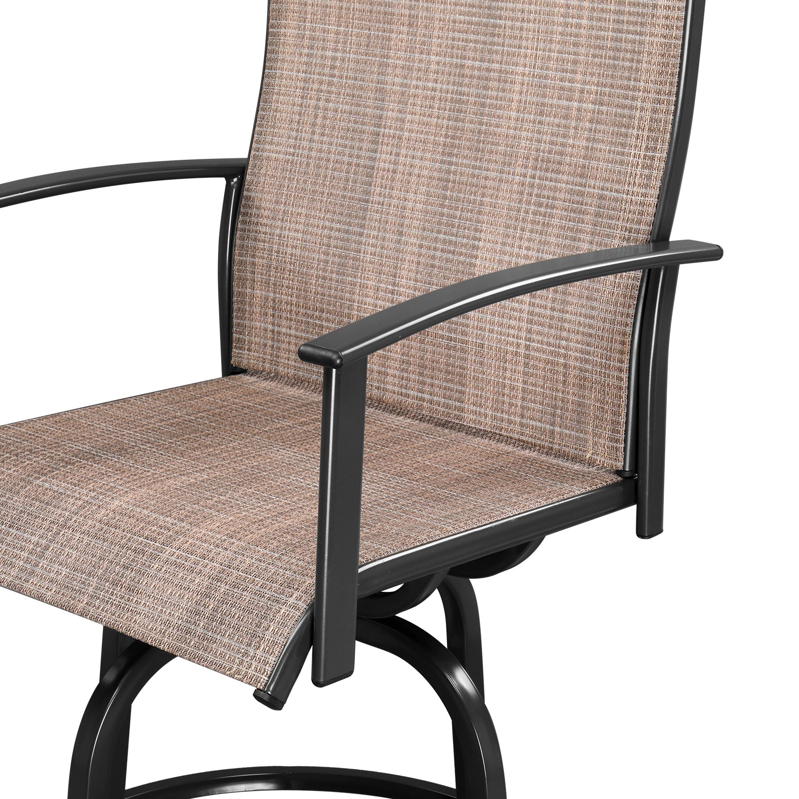 Haoyye 2pcs Wrought Iron Swivel Bar Chairs, Durable and Stylish Patio Swivel Stools in Brown, Comfortable Outdoor Seating for Gardens, Patios, and Balconies, Rust-Resistant Iron Frame, Smooth 360-Degree Rotation