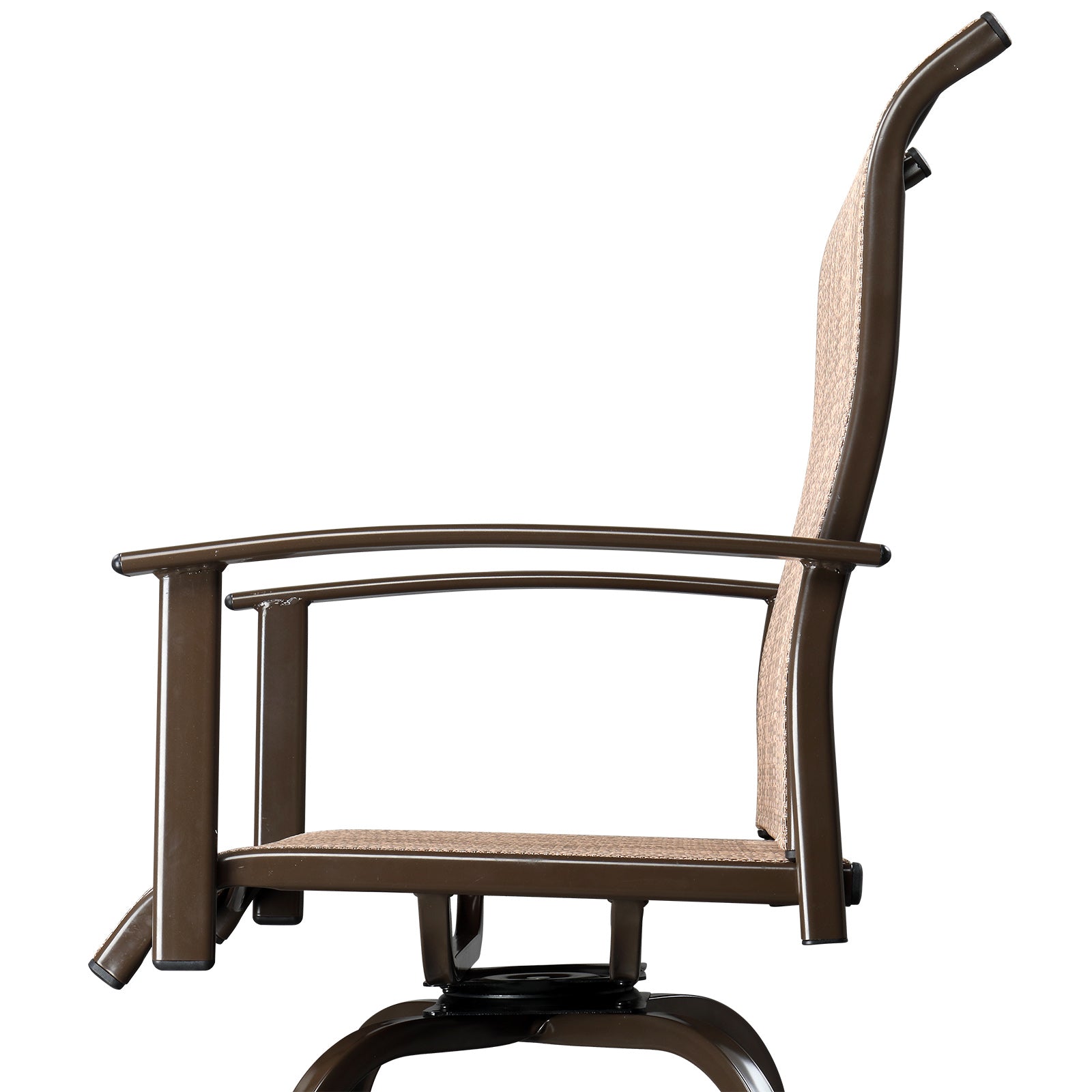 Haoyye 2pcs Wrought Iron Swivel Bar Chairs, Durable and Stylish Patio Swivel Stools in Brown, Comfortable Outdoor Seating for Gardens, Patios, and Balconies, Rust-Resistant Iron Frame, Smooth 360-Degree Rotation