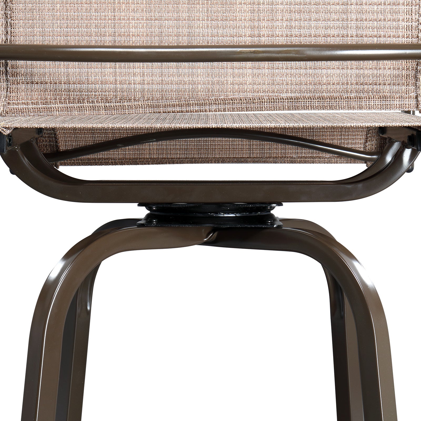 Haoyye 2pcs Wrought Iron Swivel Bar Chairs, Durable and Stylish Patio Swivel Stools in Brown, Comfortable Outdoor Seating for Gardens, Patios, and Balconies, Rust-Resistant Iron Frame, Smooth 360-Degree Rotation