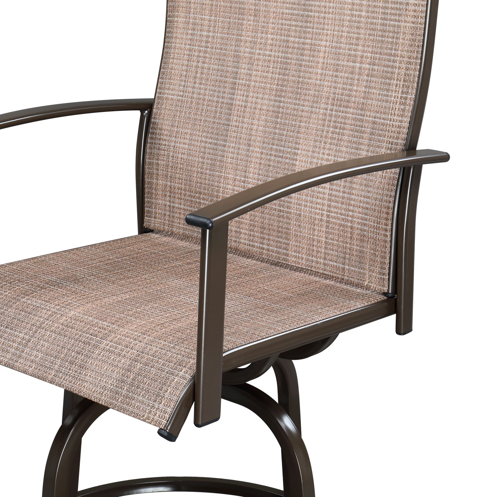 Haoyye 2pcs Wrought Iron Swivel Bar Chairs, Durable and Stylish Patio Swivel Stools in Brown, Comfortable Outdoor Seating for Gardens, Patios, and Balconies, Rust-Resistant Iron Frame, Smooth 360-Degree Rotation