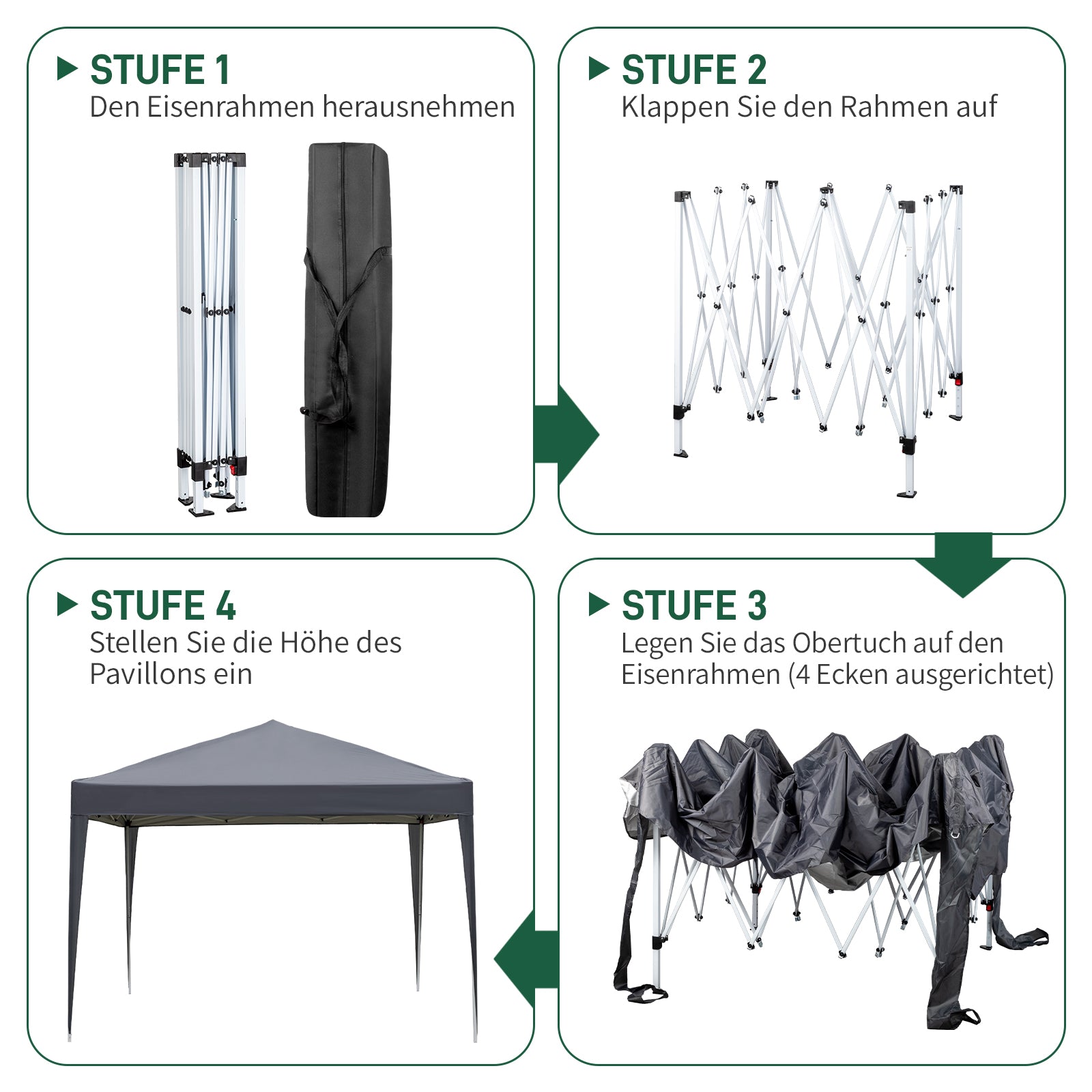 HAOYYE  Pop Up Canopy, UV Resistant Waterproof Outdoor Shelter with Adjustable Height and Carrying Bag, Ideal for Events, Camping, and Patio Use