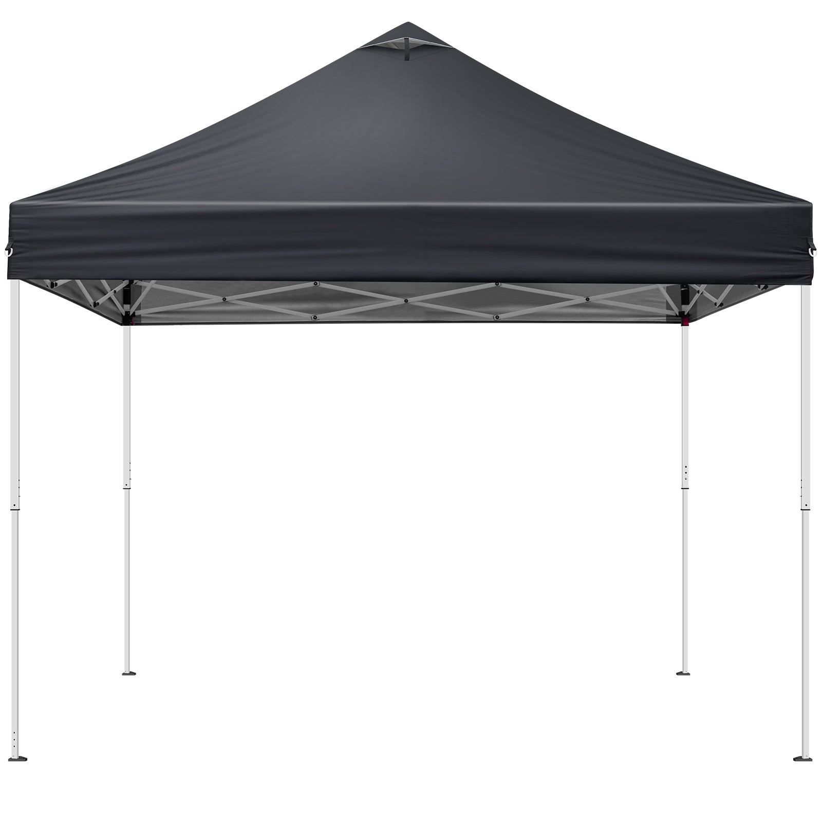 HAOYYE 10x10ft Dark Grey Pop Up Canopy Tent with 2 Removable Sidewalls and 4 Steel Support Poles Waterproof Oxford Fabric Folding Gazebo with White Powder Coated Frame Portable Outdoor Shelter for Patio Garden Party and Market Use