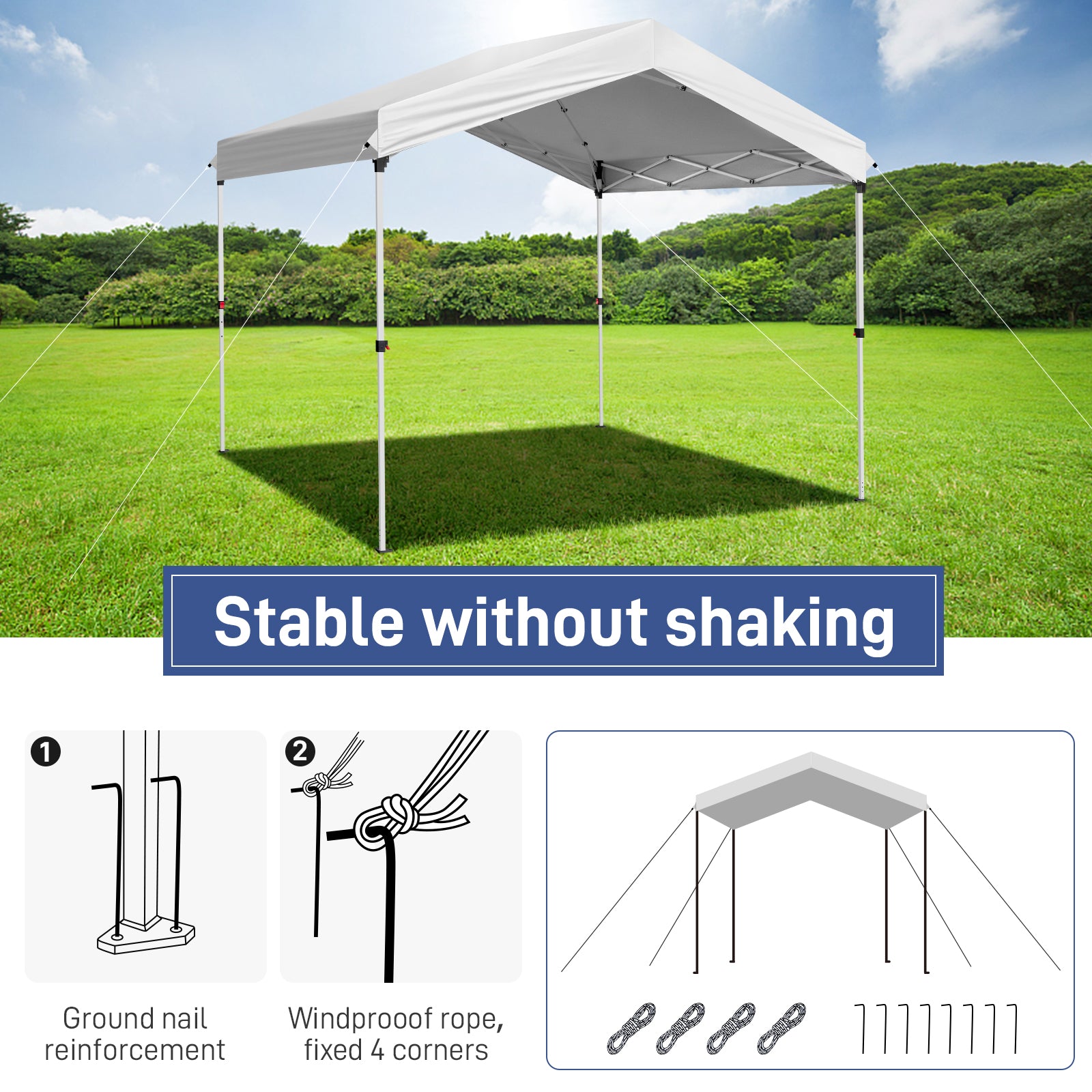HAOYYE Outdoor Pop Up Canopy Tent with One Push Center Lock Waterproof UV Resistant Oxford Fabric Easy Setup Portable Gazebo with Carrying Bag for Patio Lawn Camping Events Backyard Use