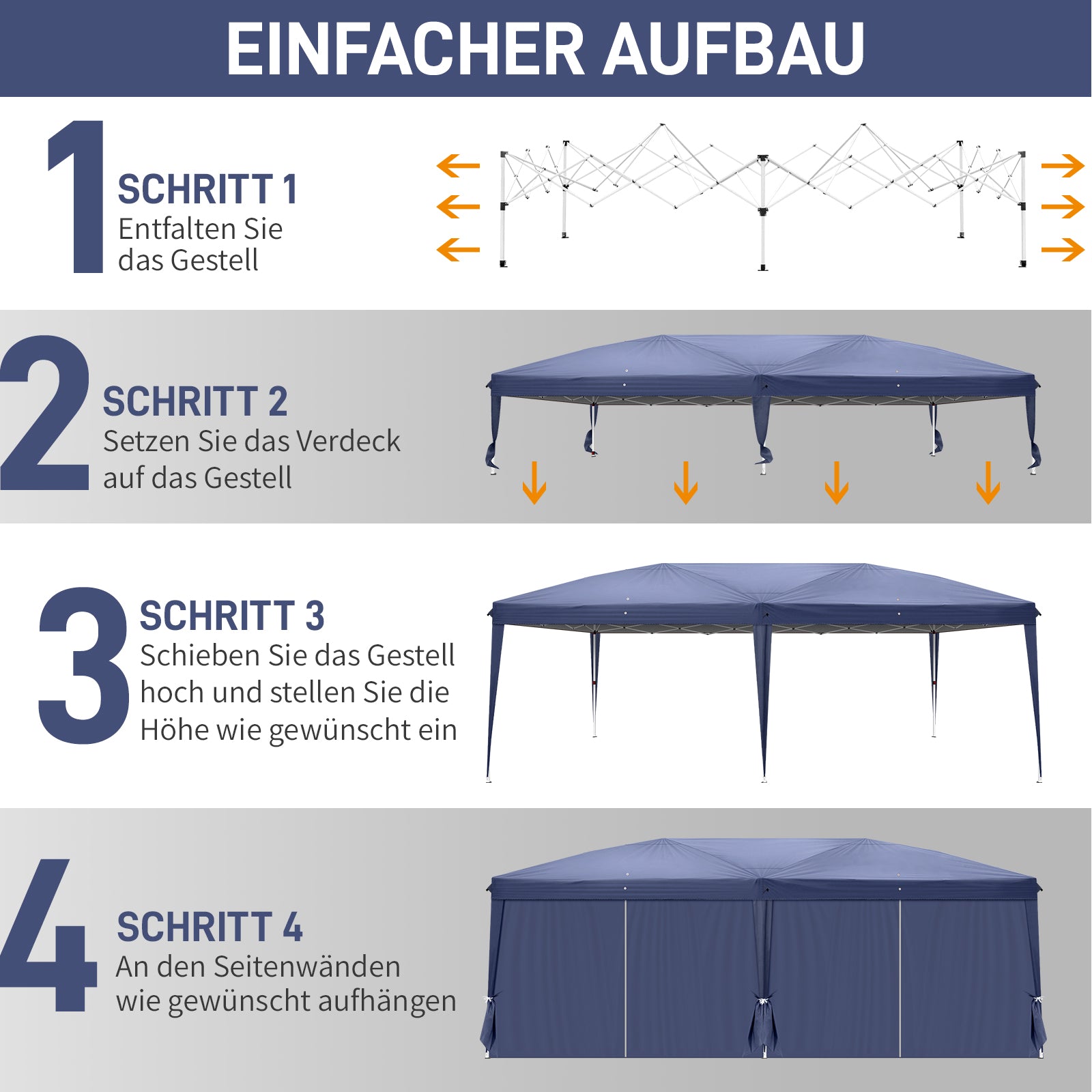 Haoyye 10x20ft Waterproof Folding Tent with Four Windows and Removable Sidewalls Outdoor Canopy Shelter with Steel Frame Portable Event Tent for Backyard Camping Picnic Party Market Easy Setup