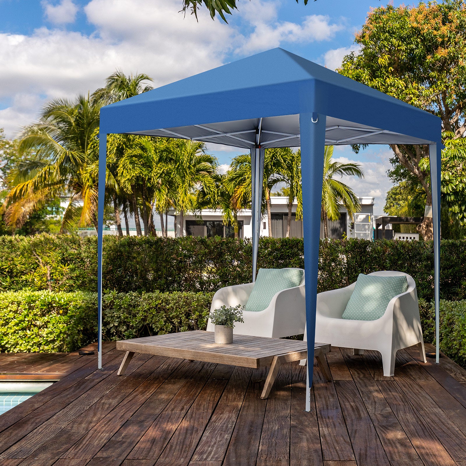 HAOYYE 6.56*6.56*8.04ft Practical Waterproof Folding Tent, Pop-Up Canopy with Carry Bag, Outdoor Portable Event Shelter with Durable Steel Frame for Backyard, Beach, Party, Camping, Easy Setup