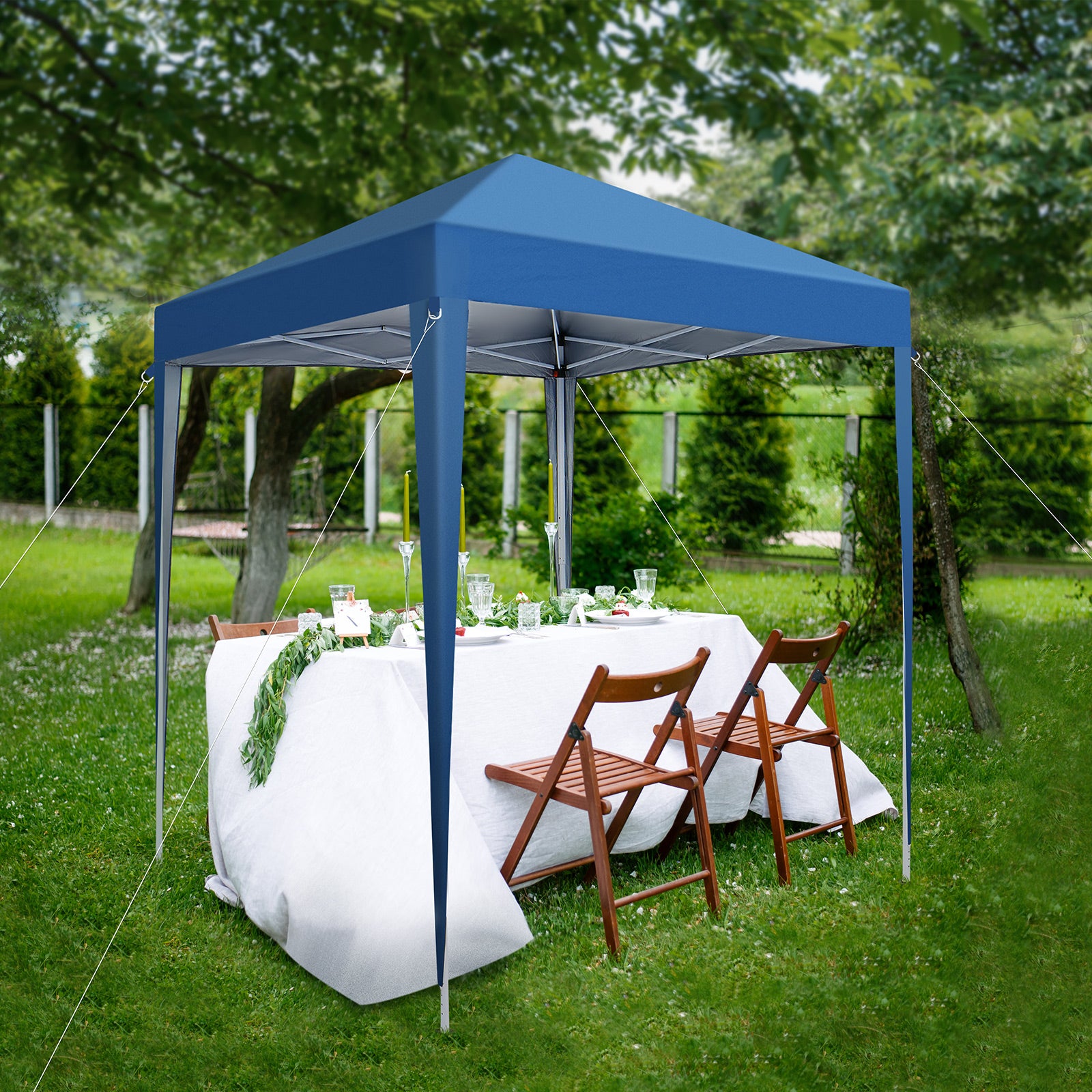 HAOYYE 6.56*6.56*8.04ft Practical Waterproof Folding Tent, Pop-Up Canopy with Carry Bag, Outdoor Portable Event Shelter with Durable Steel Frame for Backyard, Beach, Party, Camping, Easy Setup