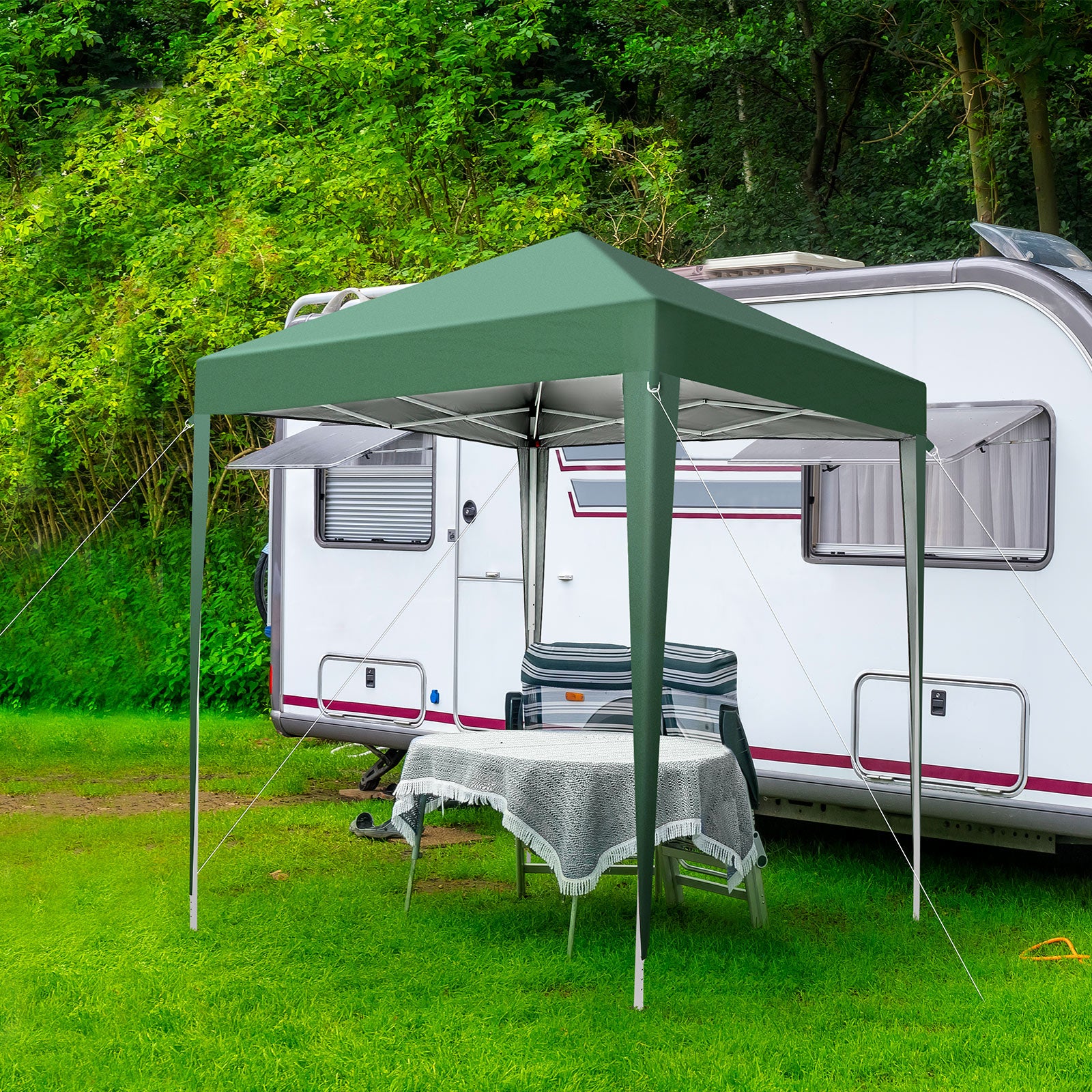 HAOYYE 6.56*6.56*8.04ft Green Outdoor Folding Tent Waterproof Canopy Shelter with Right-Angle Steel Frame for Patio Garden Picnic Camping Event Easy Setup