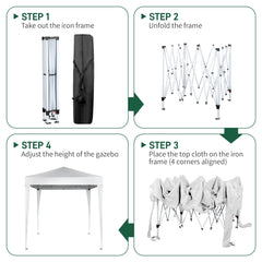 HAOYYE Pop Up Canopy Tent, Outdoor Tent Canopy Foldable Portable Canopies for Camping, Patio, Easy Up Gazebo Canopy with Carry Bag