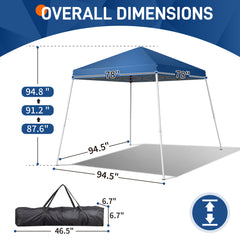 HAOYYE 8x8ft Portable Waterproof Folding Tent with Carry Bag, Pop-Up Outdoor Canopy with Steel Frame for Patio Garden Camping Market Events