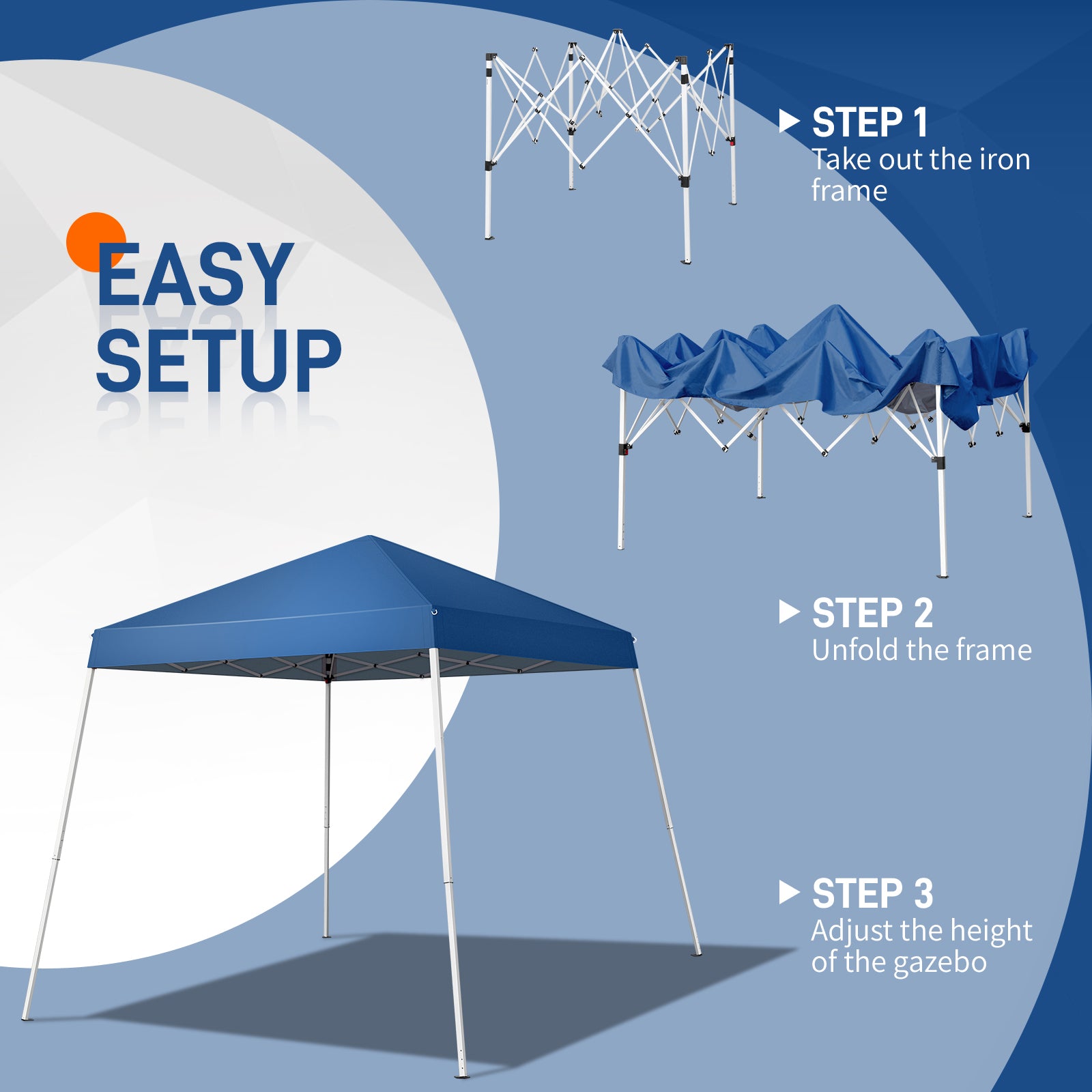 HAOYYE 8x8ft Portable Waterproof Folding Tent with Carry Bag, Pop-Up Outdoor Canopy with Steel Frame for Patio Garden Camping Market Events