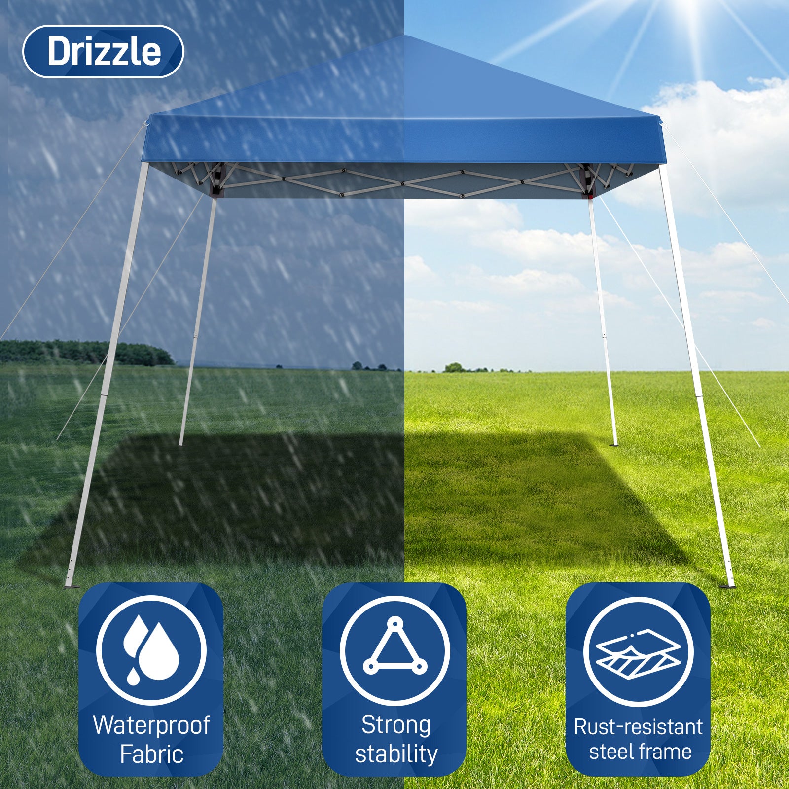 HAOYYE 8x8ft Portable Waterproof Folding Tent with Carry Bag, Pop-Up Outdoor Canopy with Steel Frame for Patio Garden Camping Market Events