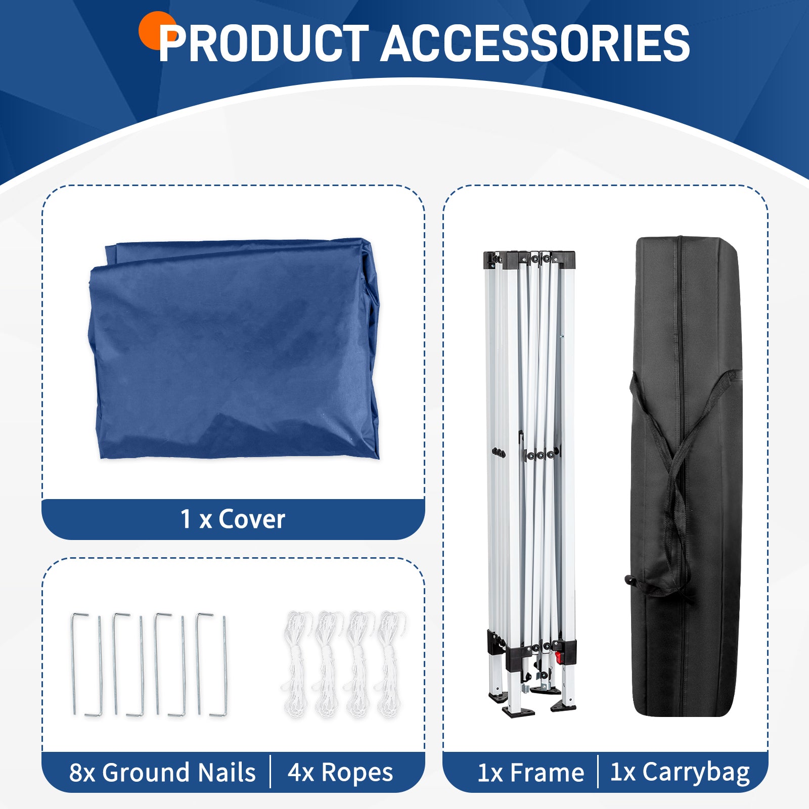 HAOYYE 8x8ft Portable Waterproof Folding Tent with Carry Bag, Pop-Up Outdoor Canopy with Steel Frame for Patio Garden Camping Market Events