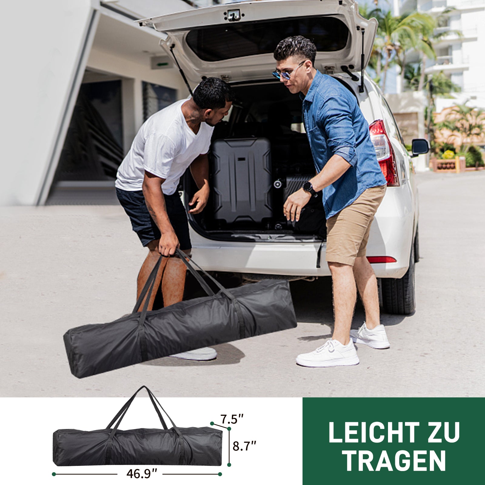HAOYYE 9.83*9.83*7.71-8.37ft Outdoor Folding Tent White Waterproof Canopy with Two Doors and Two Windows, Right-Angle Steel Frame Pop-Up Shelter for Patio Picnic Camping Events