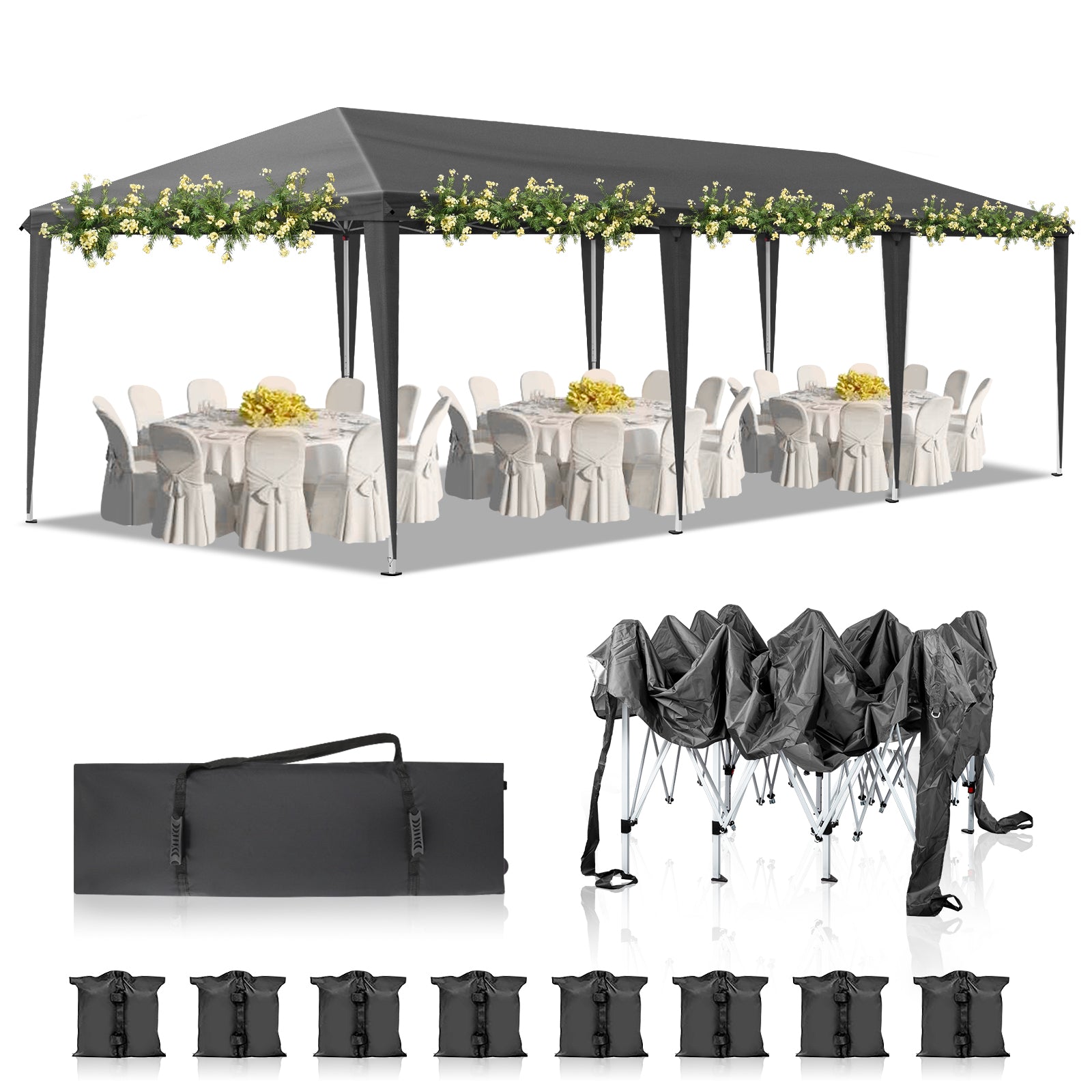 HAOYYE Outdoor Pop Up Canopy, Portable Instant Canopy Tent for Outdoor Events, Parties, Weddings, Birthdays, Graduations