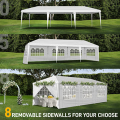 HAOYYE Outdoor Canopy, Portable Instant Canopy Tent with 8 Sidewalls for Outdoor Events, Parties, Weddings, Birthdays, and Graduations
